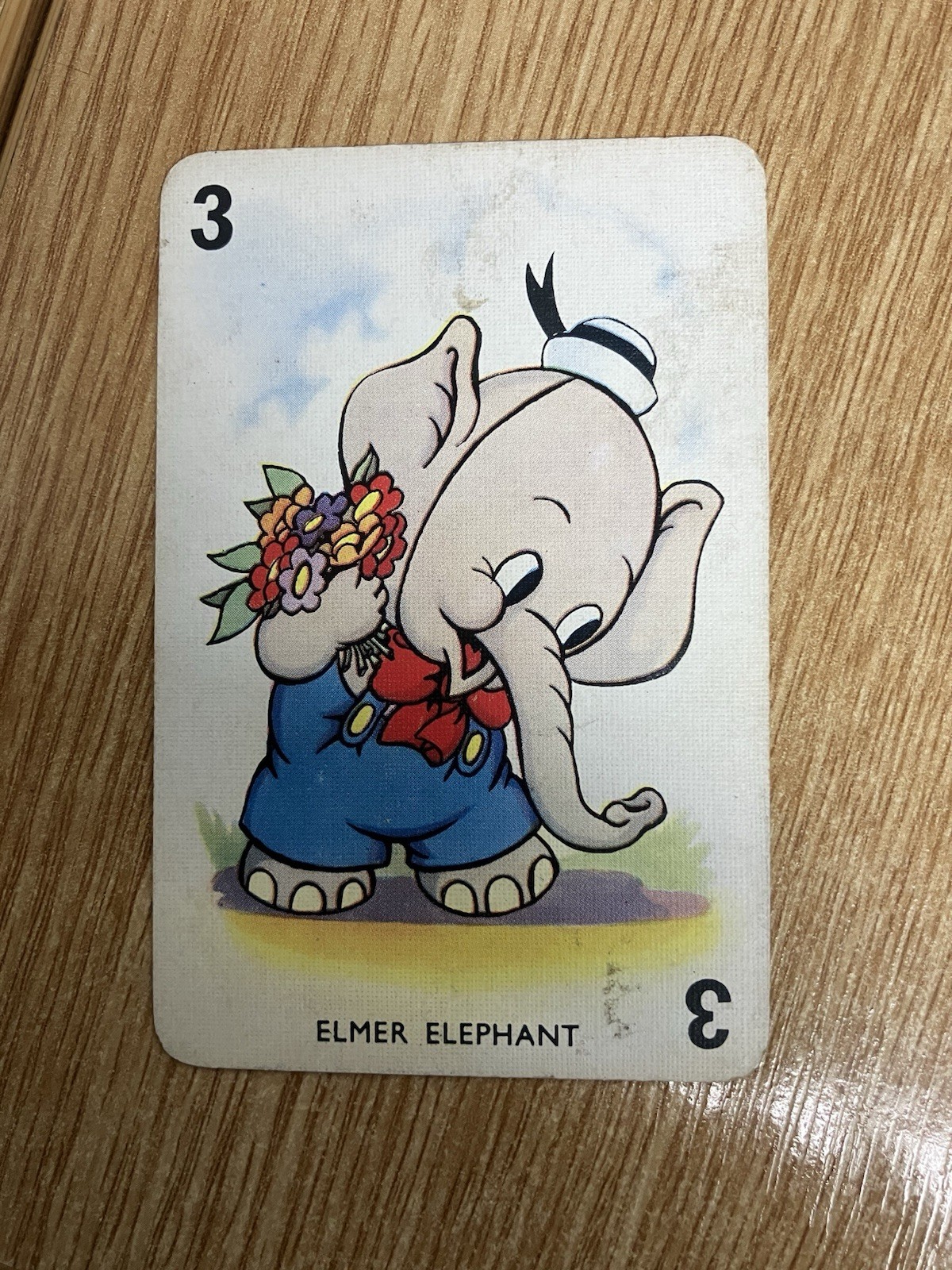 Walt Disney 1938 Castell Shuffled Symphonies Blue Back Card Elmer Elephant Rare
