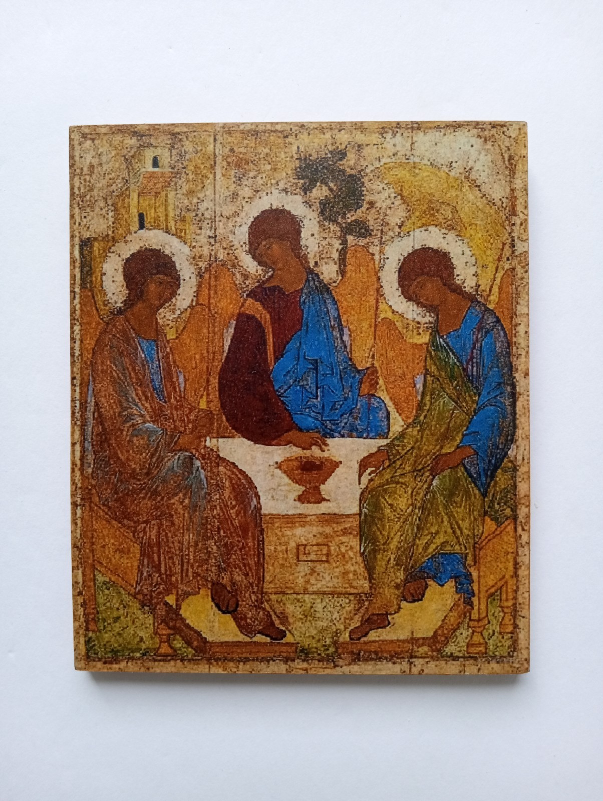 Holy Trinity Orthodox Christian Wooden Icon | Handmade