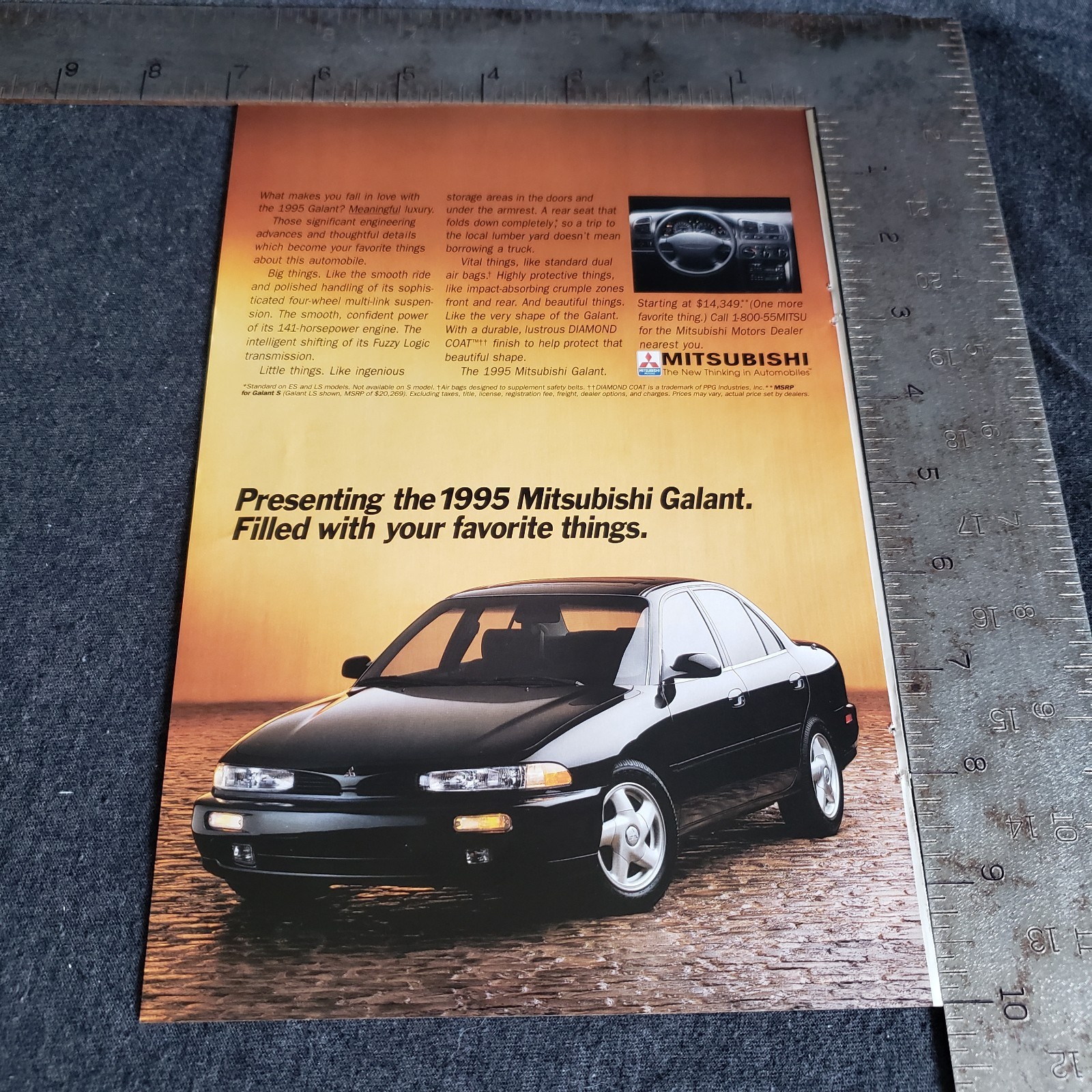 Vintage 1994 Mitsubishi Galant Advertisement 1990s Car Print Ad