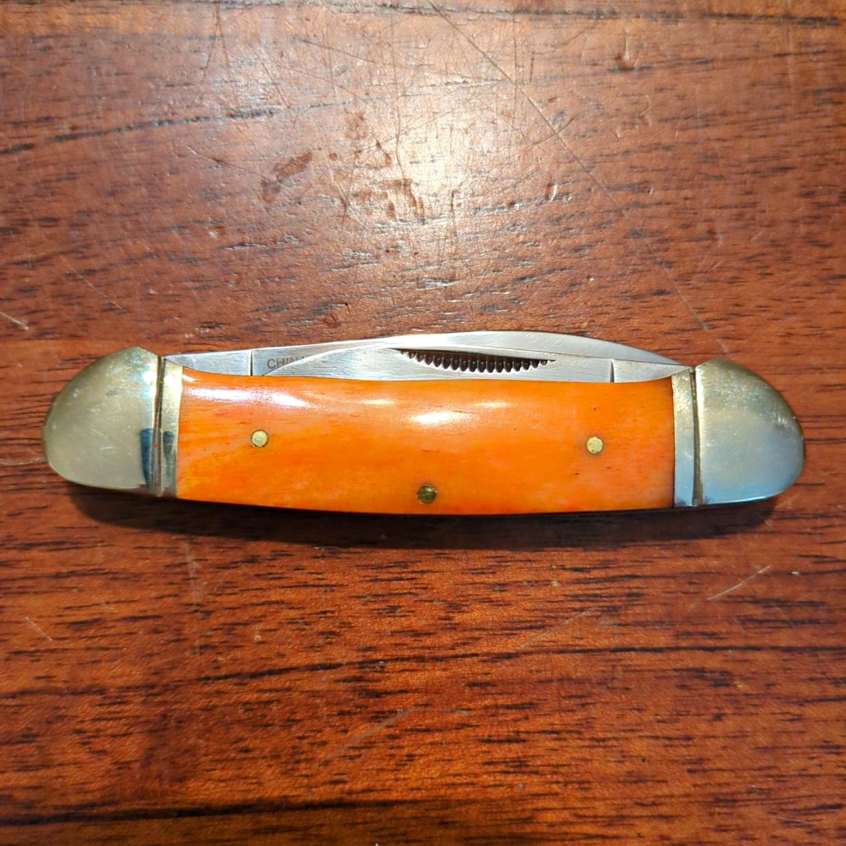 Rough Rider RR046 Always Ready 2-Blade Slipjoint Pocketknife Orange Bone 2001