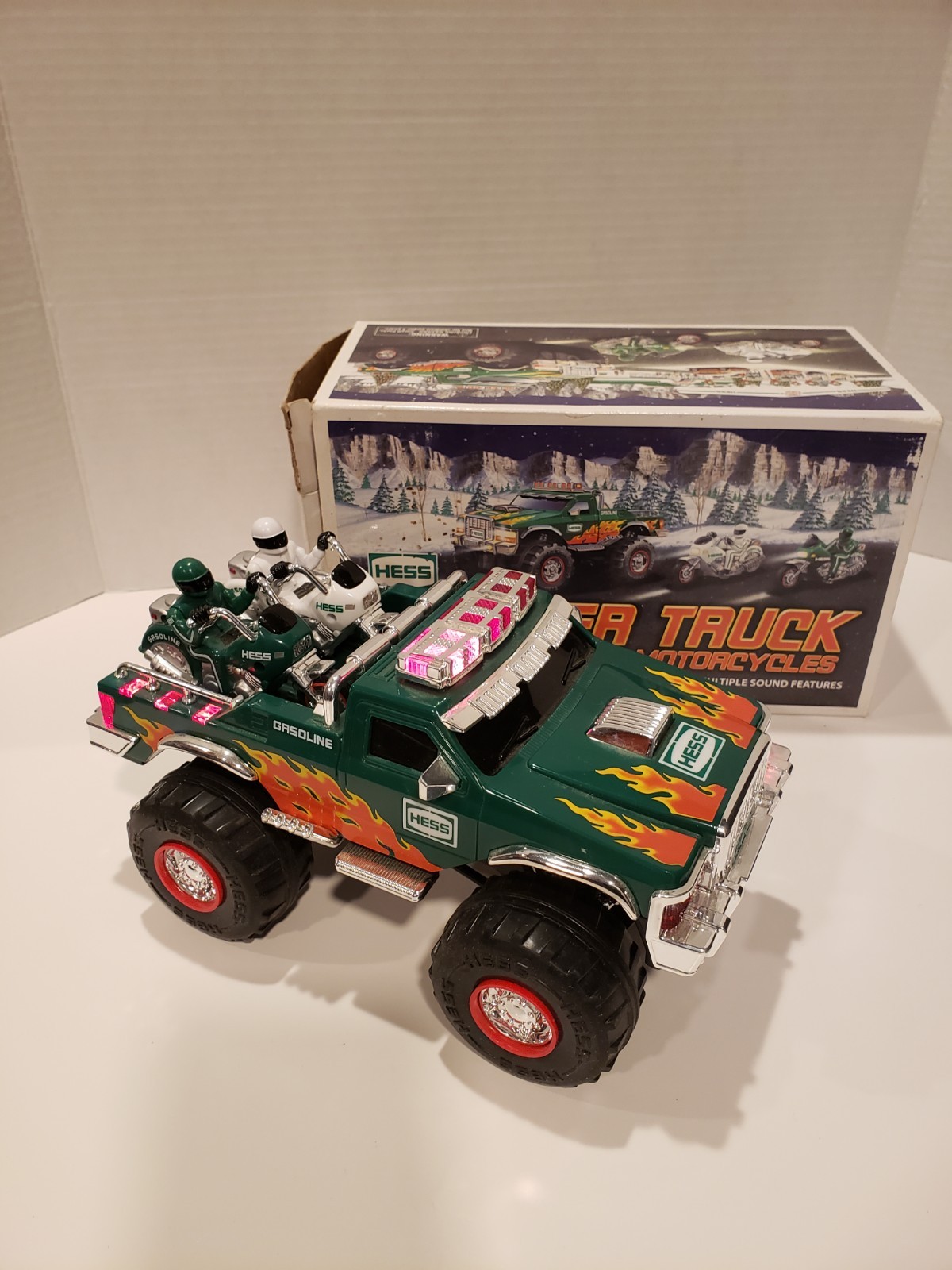 Vintage 2007 Hess Monster Truck with Motorcycles Set New In Box NIB Gas Oil Toy