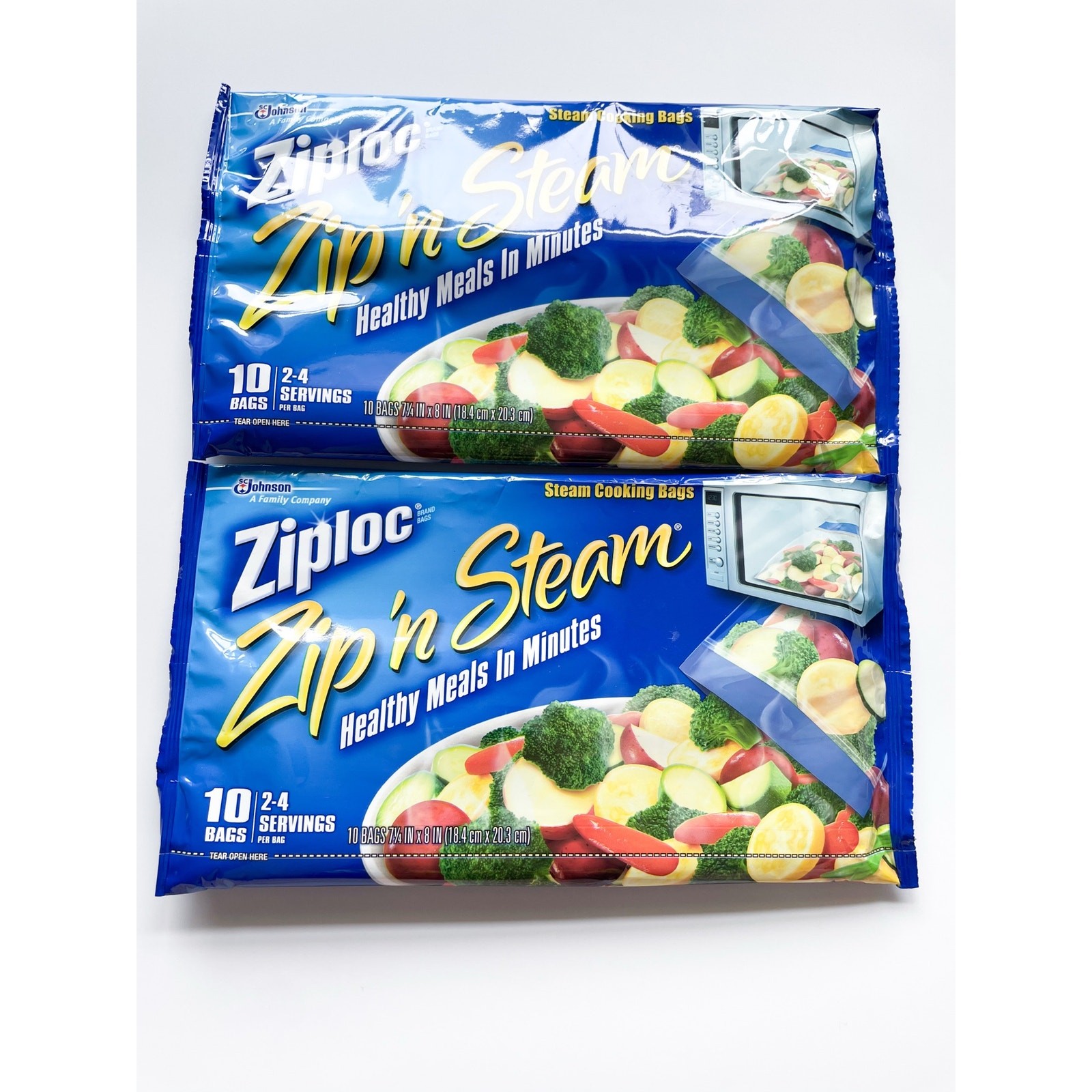 Discontinued Ziploc Zip\'n Steam Bags 2 10 packs 7.25x8\
