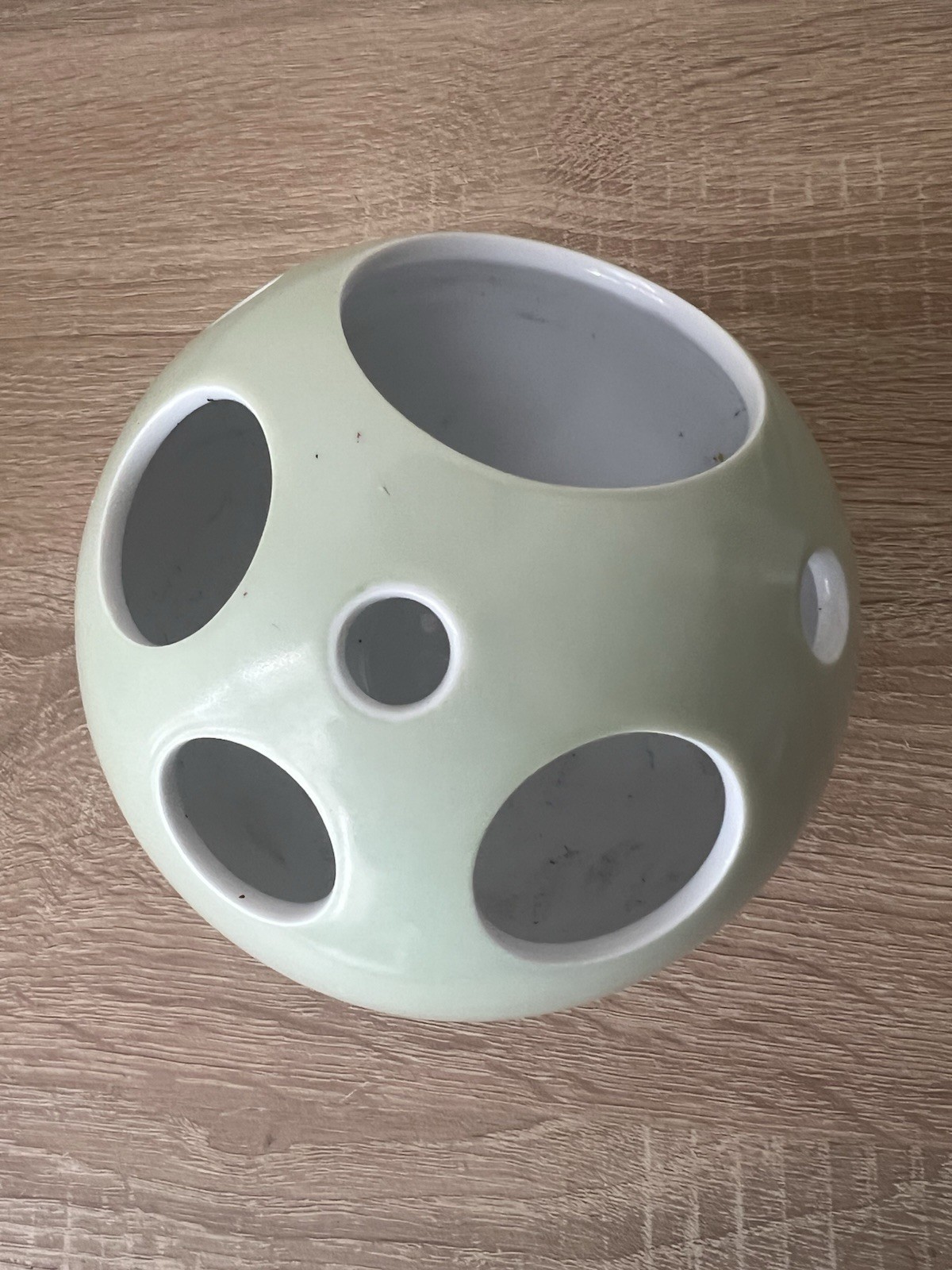 VTG Hutschenreuther Selb Hans Achtziger Signed Celadon Rose Bowl Orb Vessel Vase