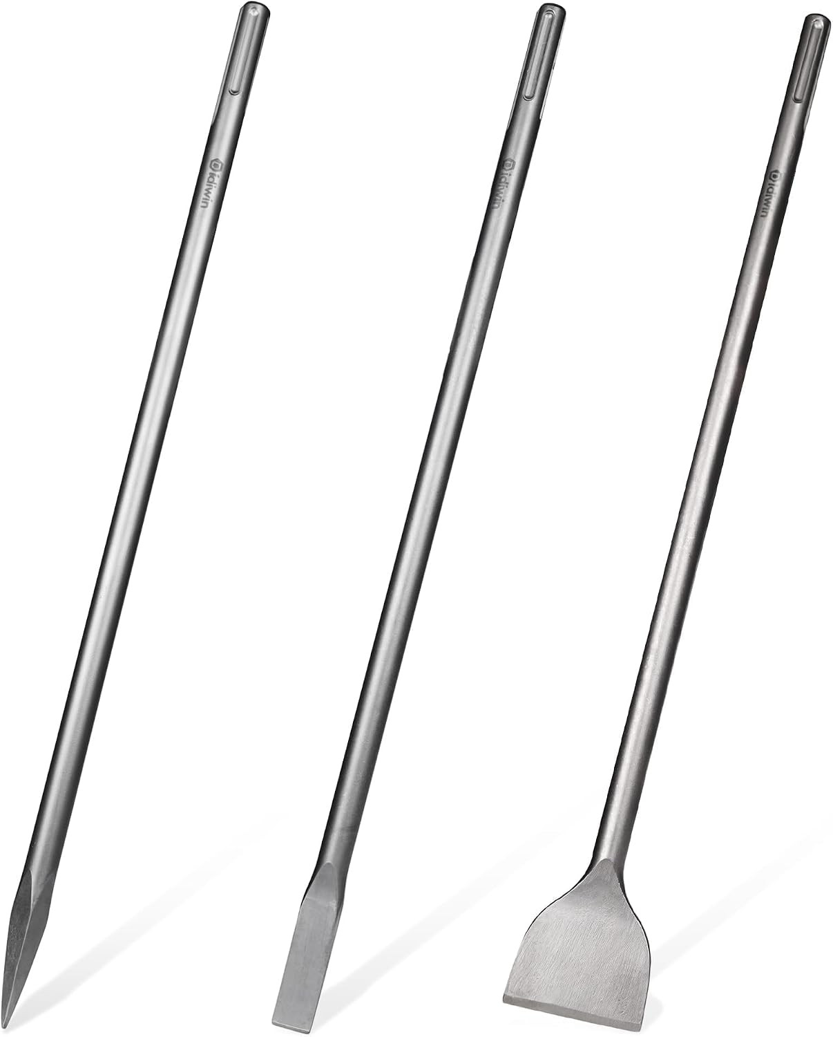 24-Inch SDS Max 3Pc Set - 3\'\' Scaling Chisels, 1\'\' Flat Chisel and Point Chisel