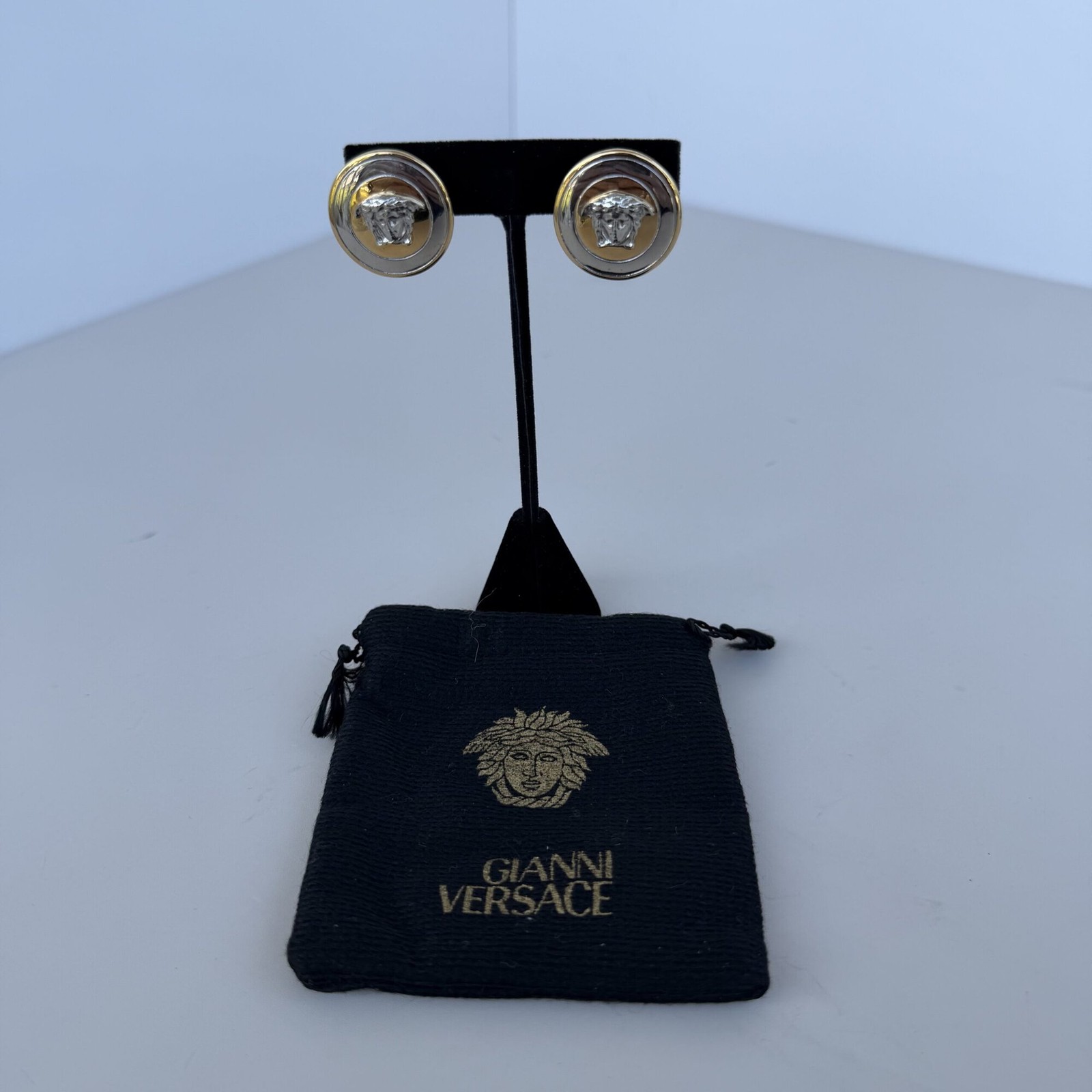 Gianni Versace Two-Tone Medusa Head Clip-On Earrings