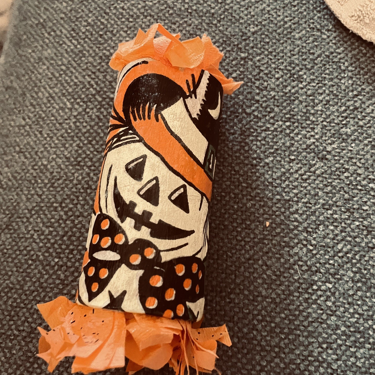Rare 1 vintage Halloween Crepe Paper Party Favor handmade with prizes no candy