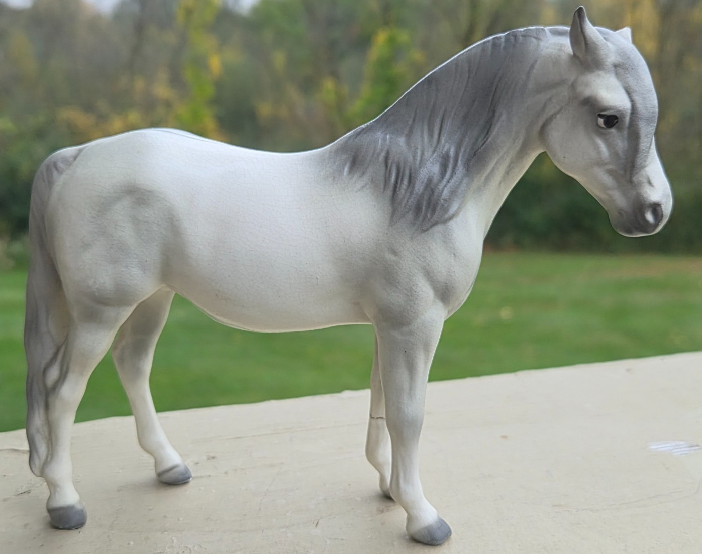 VTG 1958 Hagen Renaker DW Heather B-548 Morgan Horse Matte White Gray Repair