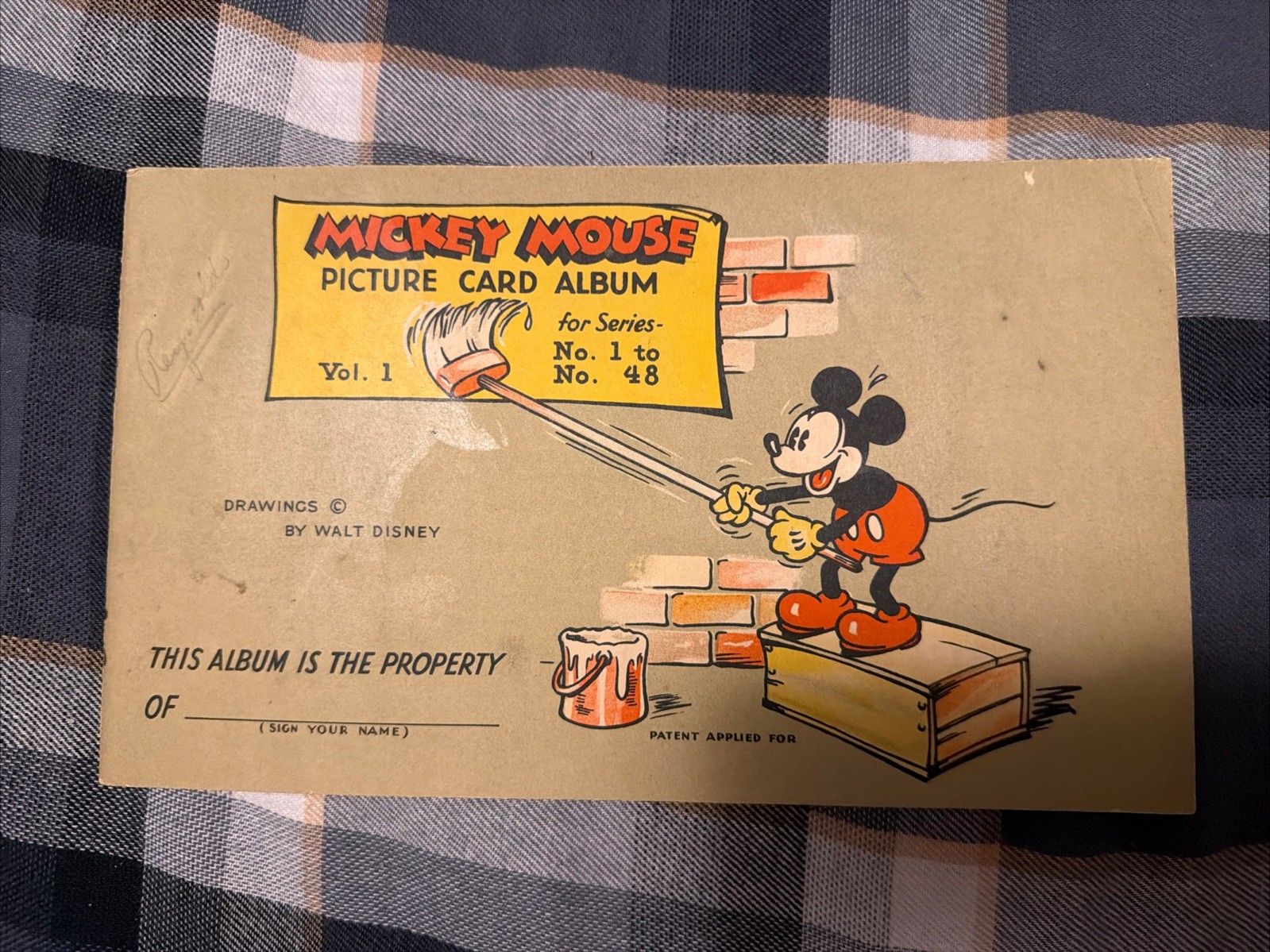 Unused Mickey Mouse Picture Card Album Volume 1 (Walt Disney, 1935) Very Rare