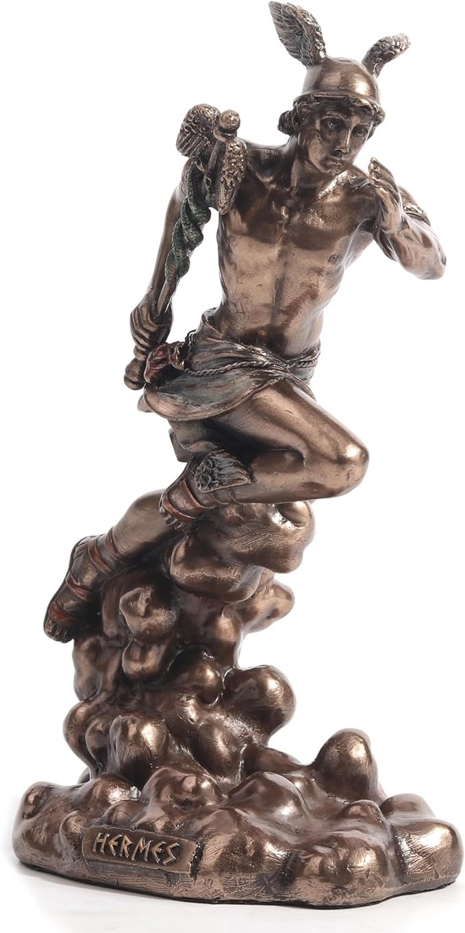 Hermes Greek Herald Of The Gods Cold Cast Bronze Finish Figurine