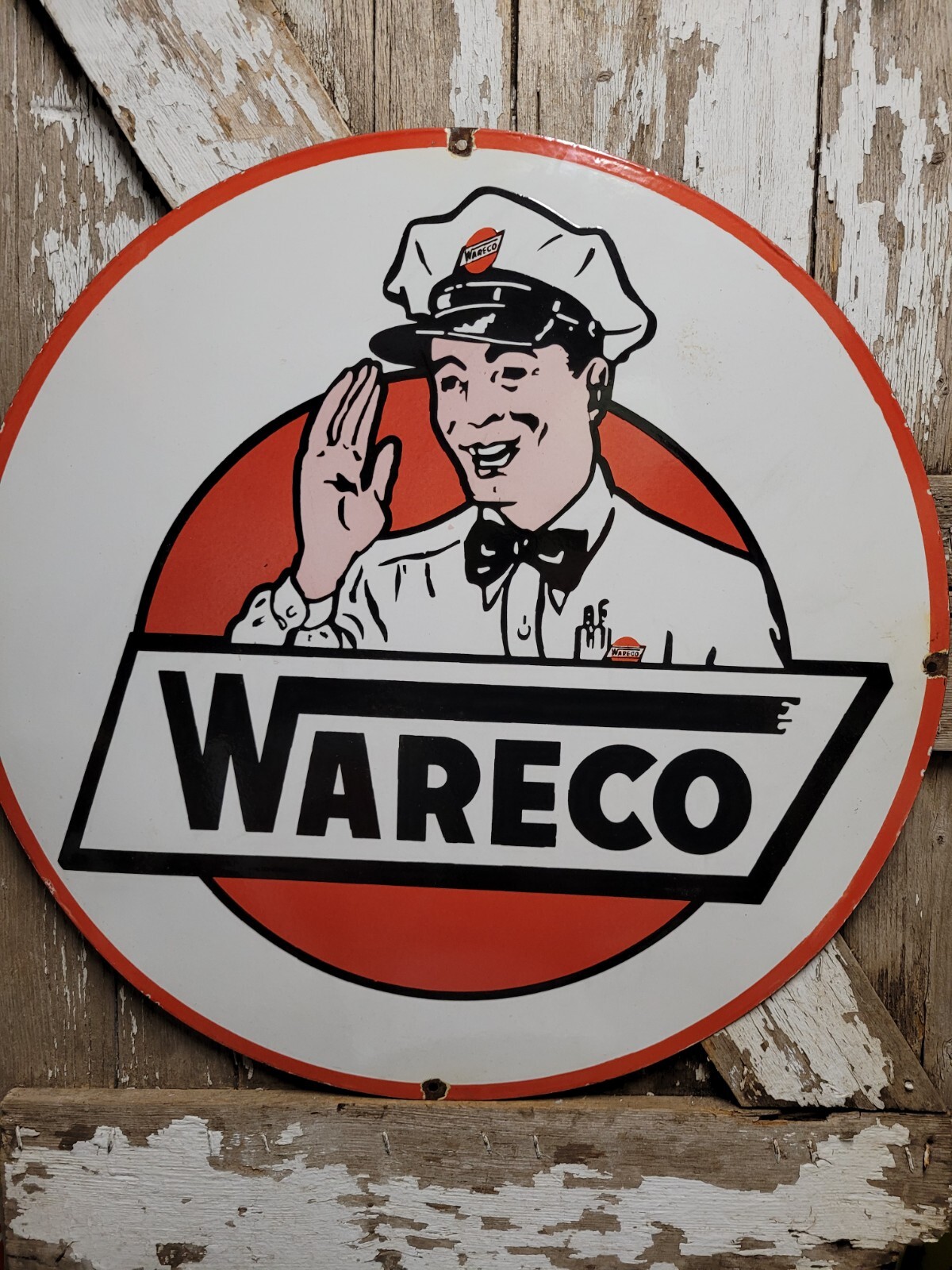 VINTAGE WARECO PORCELAIN SIGN 30\