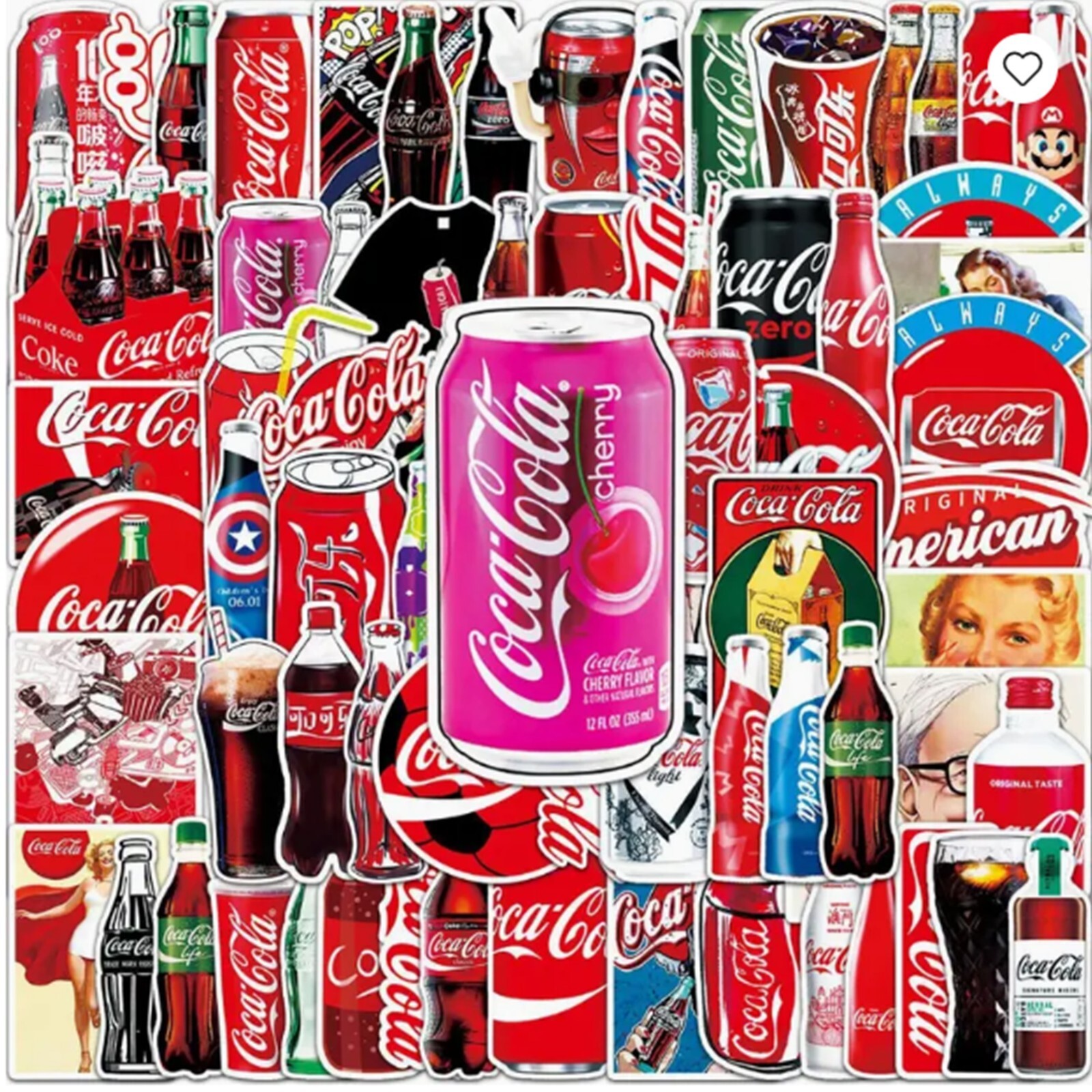 20pcs COKE, COCA-COLA STICKERS, A Long Time Favorite - Laptop, Toolbox, & Phones