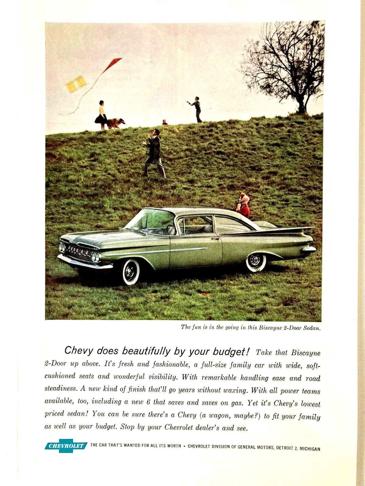1959 Chevrolet Biscayne 2 Door Print Ad