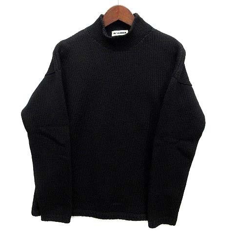 Jil Sander Wool Knit Asymmetric Mock Neck Sweater Black Size 36 Women\'s (Ages 14