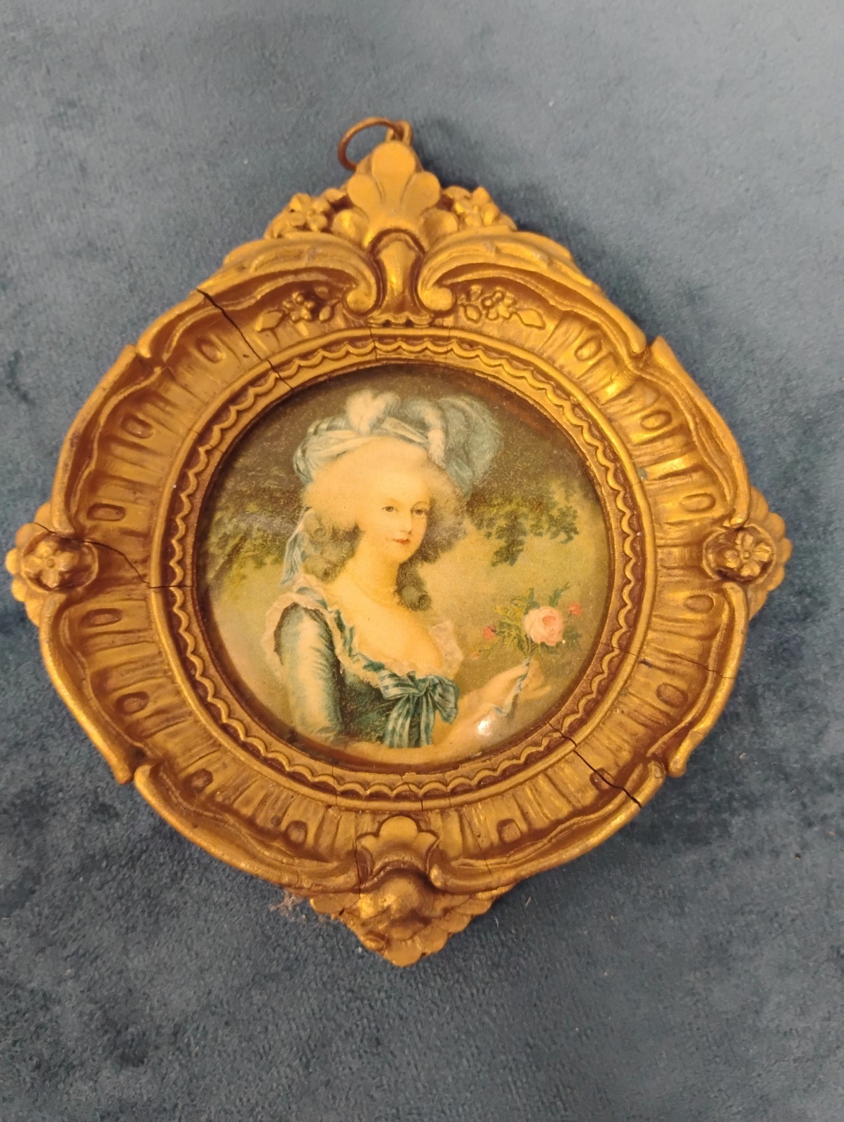 Miniature Victorian Lady In Frame