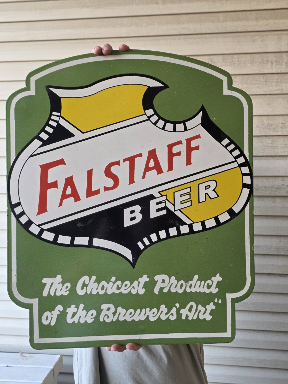 HUGE VINTAGE 1950'S BEER PORCELAIN SIGN 24