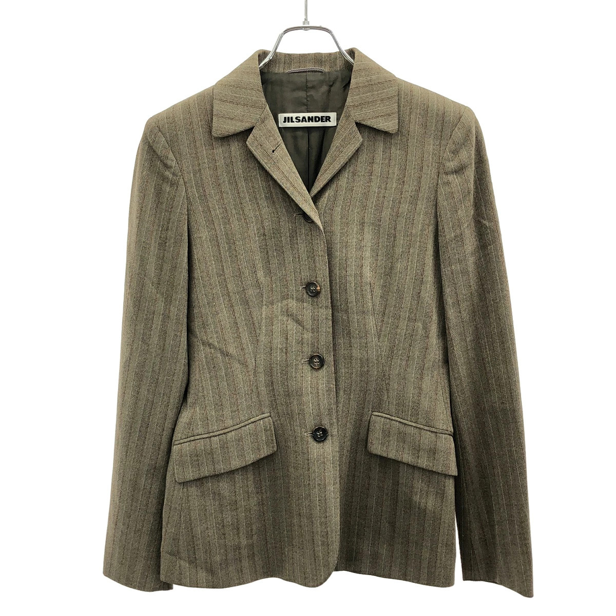 Jil Sander Wool Stripe Jacket & Skirt Set Brown Size 34 1990s Used (Ages 14+)