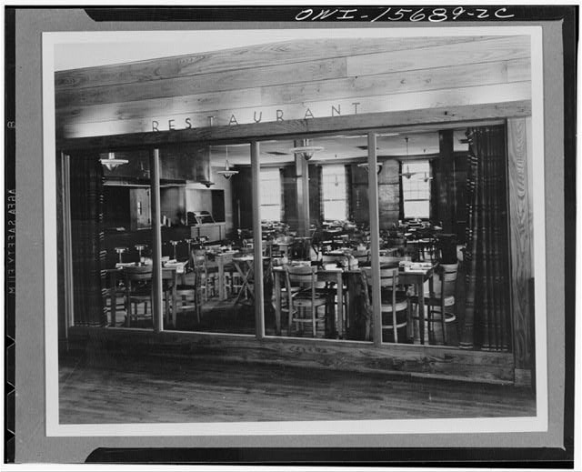 Community Building Lobby Restaurant Interior 1933-1945 simple materials