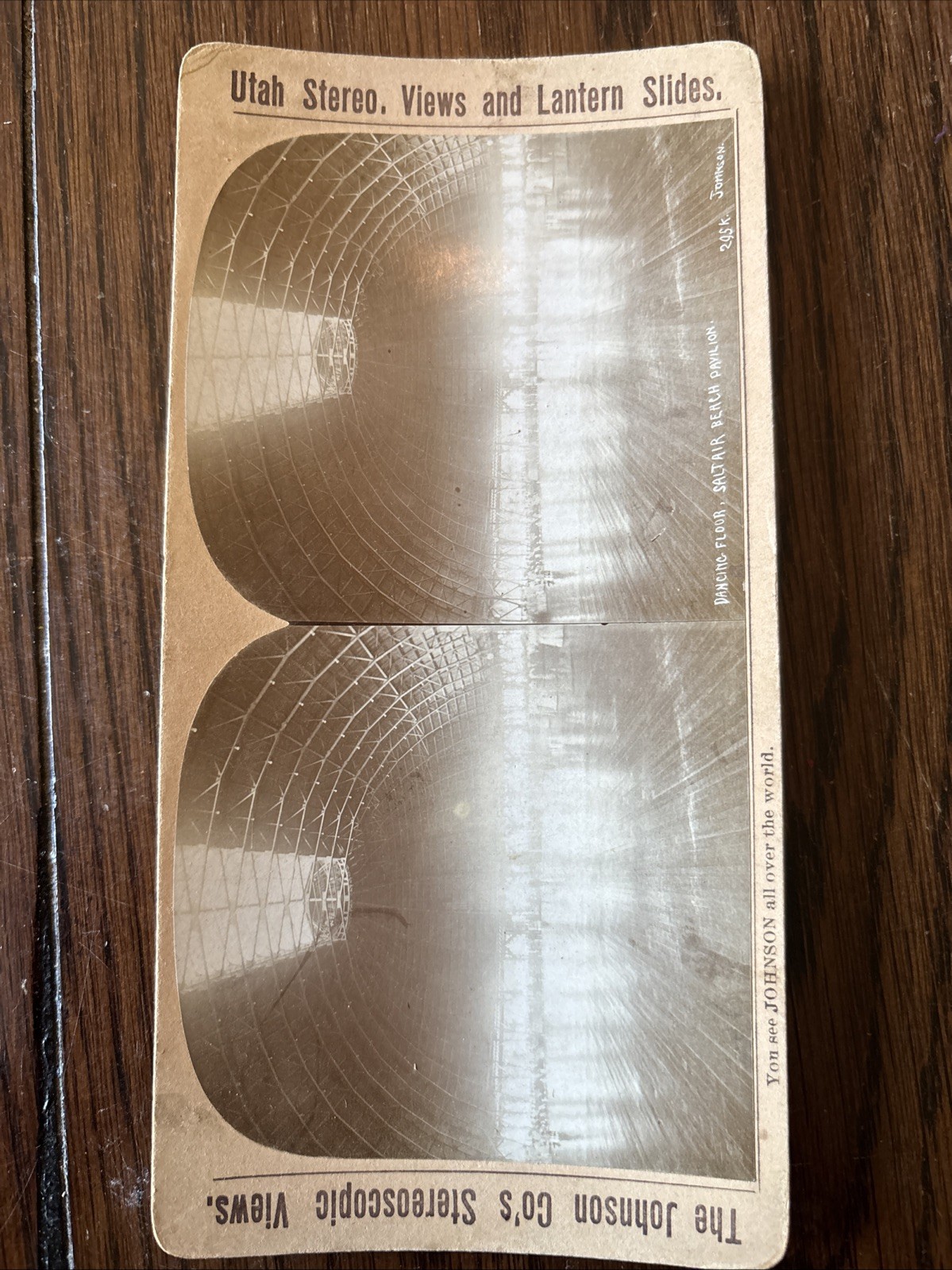 Antique 1890s Utah Stereoview Saltair Beach Pavilion Dancing Floor Johnson Co