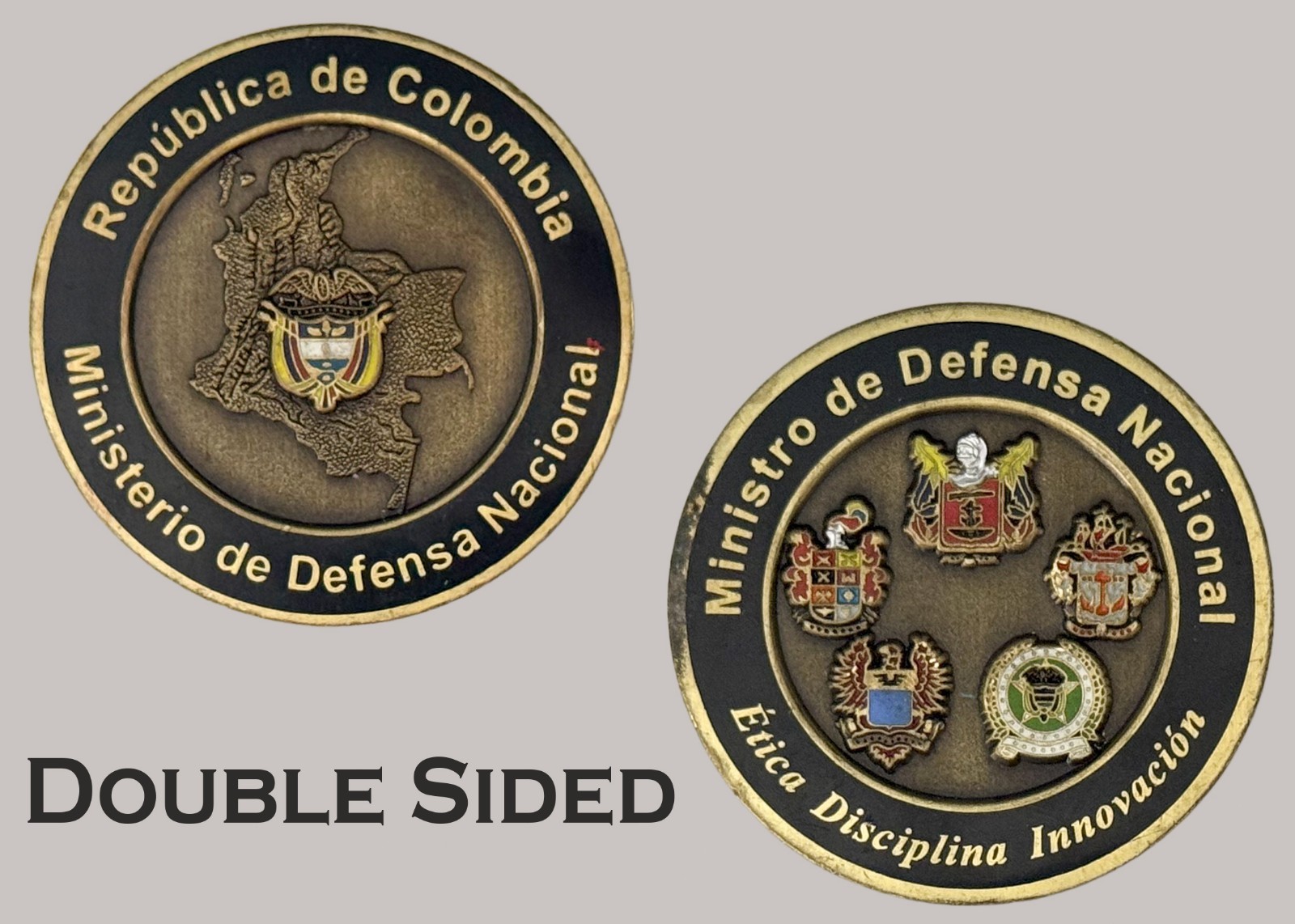 Colombia Ministry Of National Defense Double Sided Challenge Coin  J#46