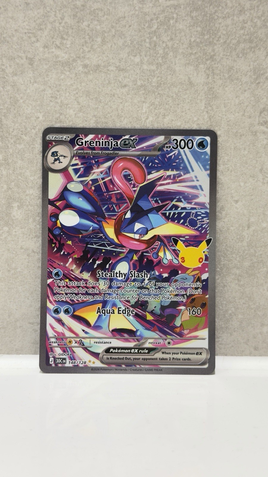 Pokémon TCG Greninja Ex 30th Celebrations Anniversary SIR 148/128 NM