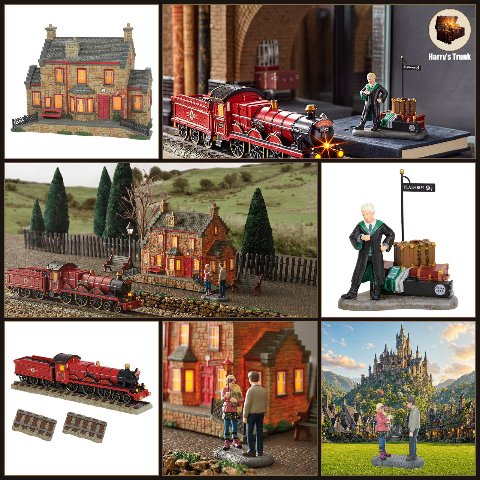 Dept 56 Harry Potter Hogsmeade Station & Hogwarts Express Train Collection-4 Box