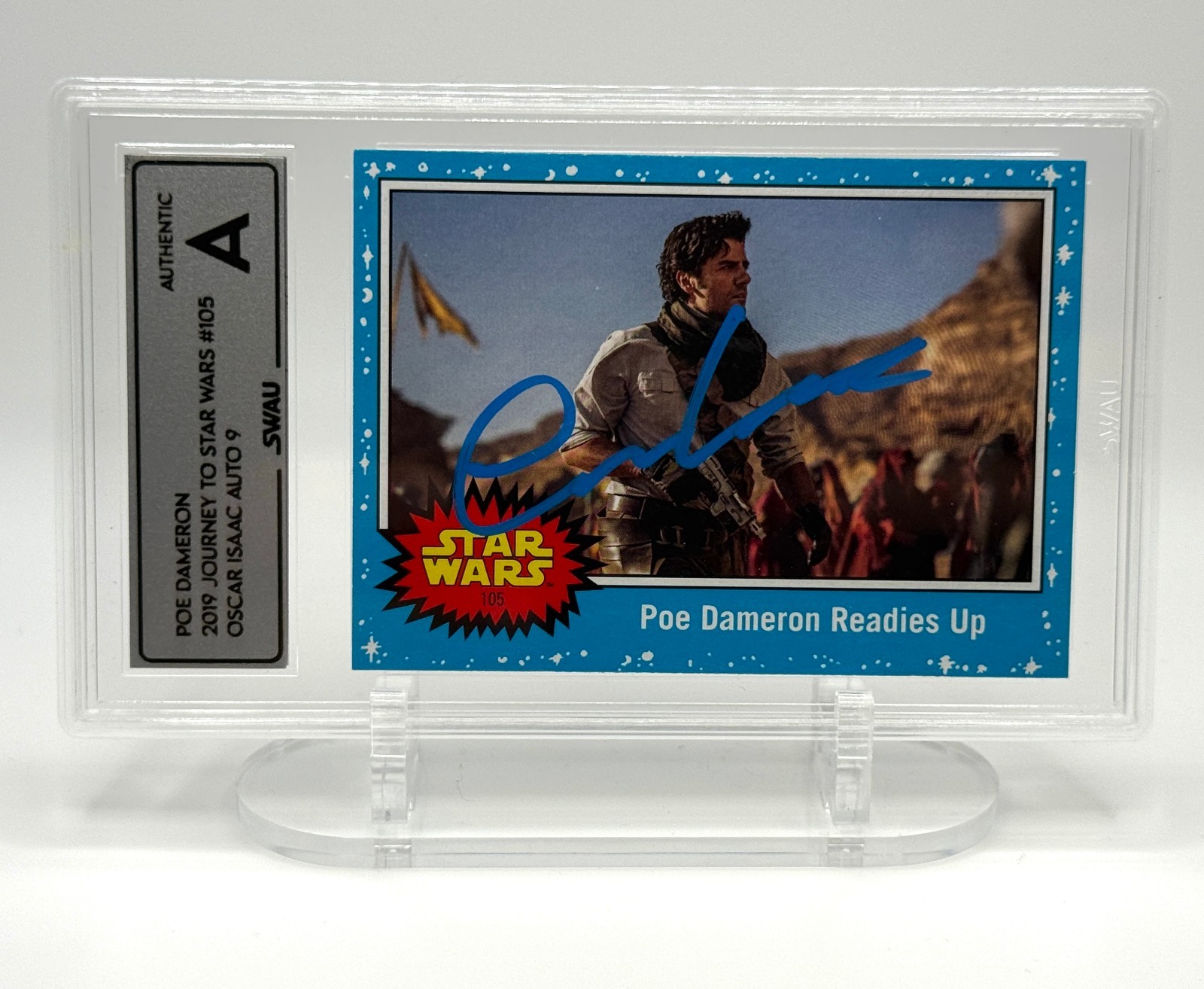 2019 Topps Joruney to Star Wars Poe Dameron #105 signed by Oscar Isaac SWAU