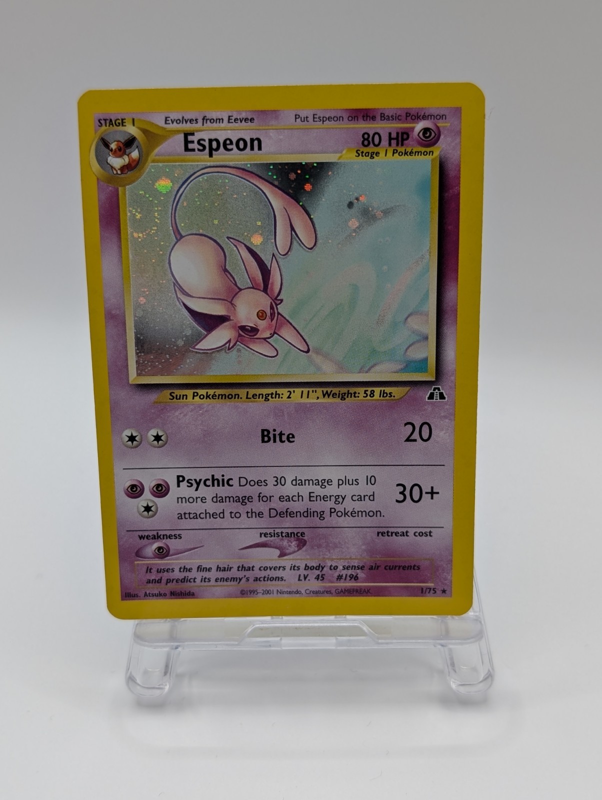 Espeon 1/75 Neo Destiny Holo Rare Vintage Pokemon Card Near Mint