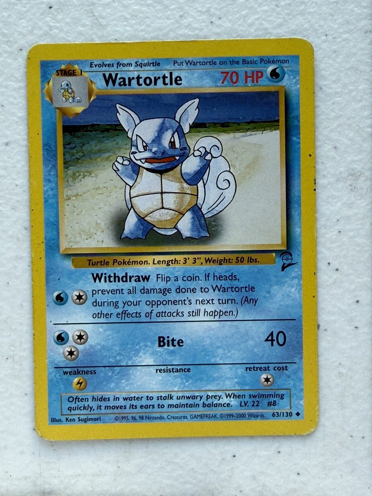 Pokemon Wartortle 063/130 Base Set 2