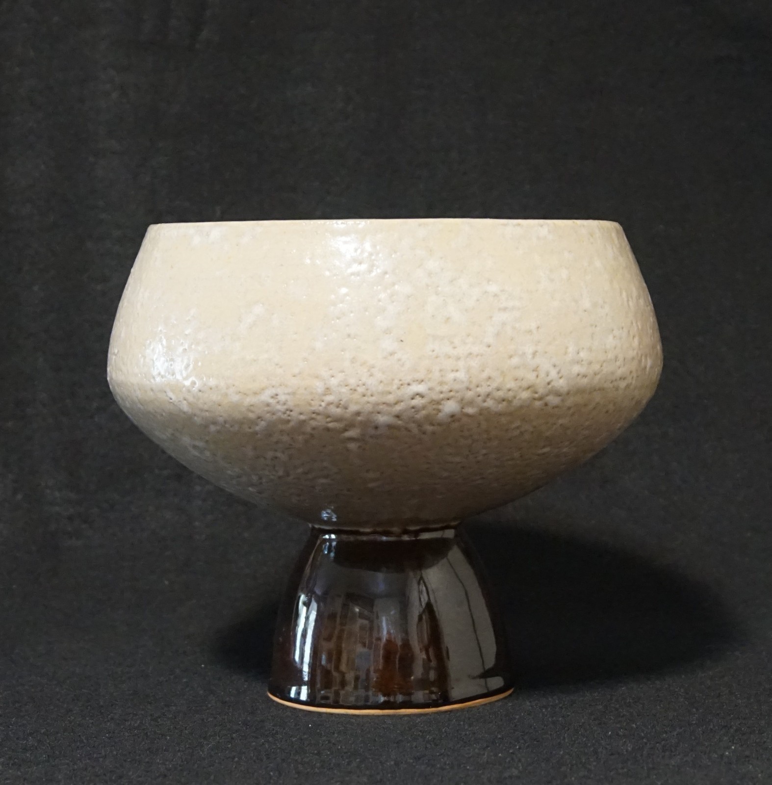 Vintage 1960-70\'s Toyo Japanese Heavy, Bowl & Pedestal Ikebana Container w/Hanko