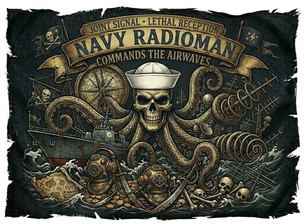 US Navy Radioman Rate Black Flag Series Premium USN Veteran 5\