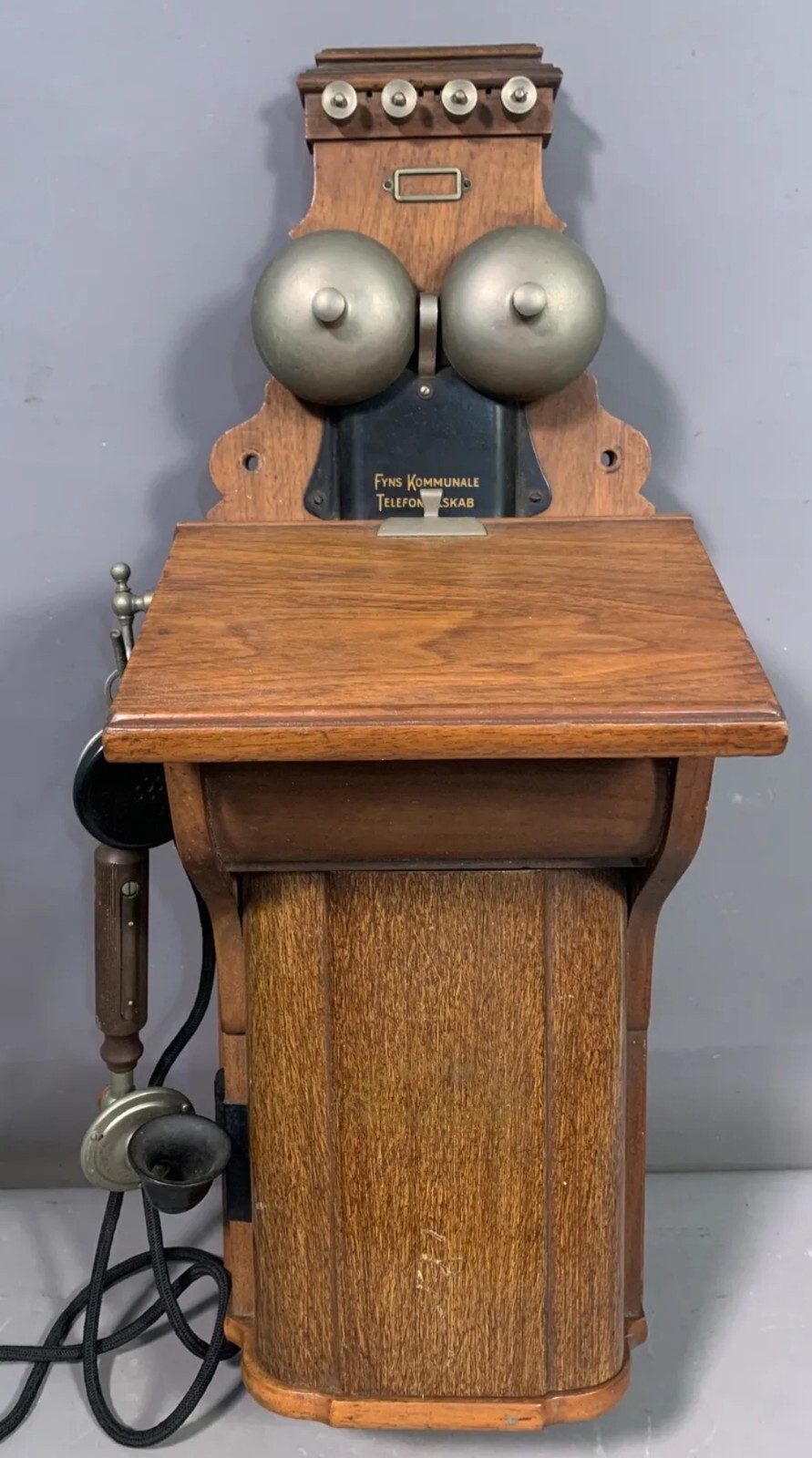 1938 Antique DANISH CASTLE Old HOTEL Crank Style WALL FYNS TELEPHONE Phone