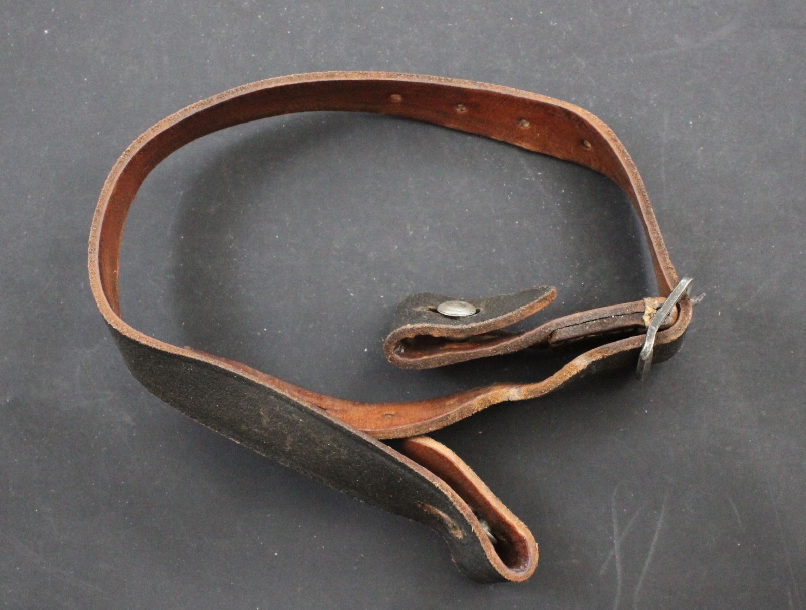 German WWII Army Luftwaffe Combat Helmet Leather Chin Strap Dated 1941