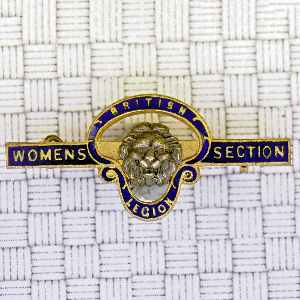 Vintage British Legion Women\'e Section Brooch Pin Badge 43mm x 19mm
