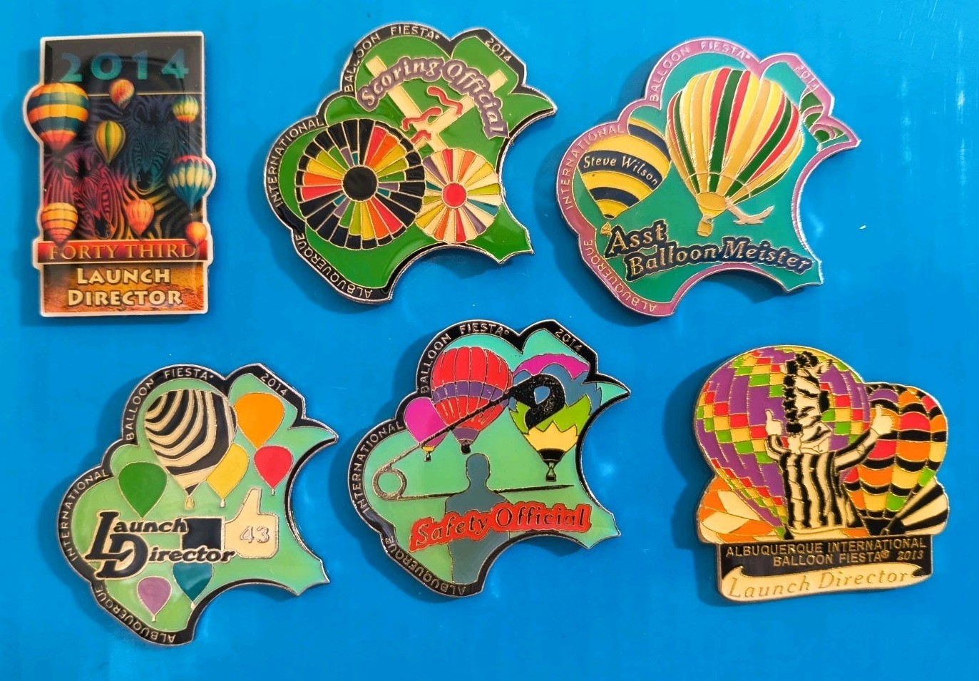 Albuquerque International Balloon Fiesta Official 2014 Staff Pin Set x5 🎈