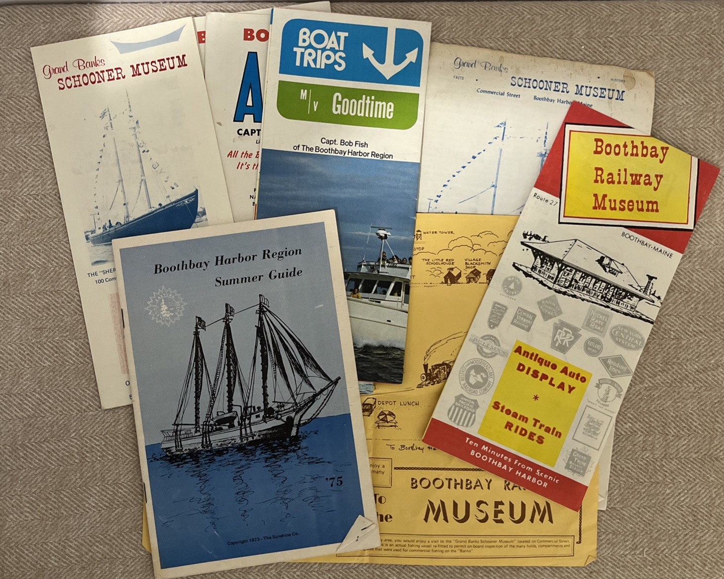 Boothbay Harbor ME Maine Vintage Brochures 1975 Summer Guide Museum, Boat Trips