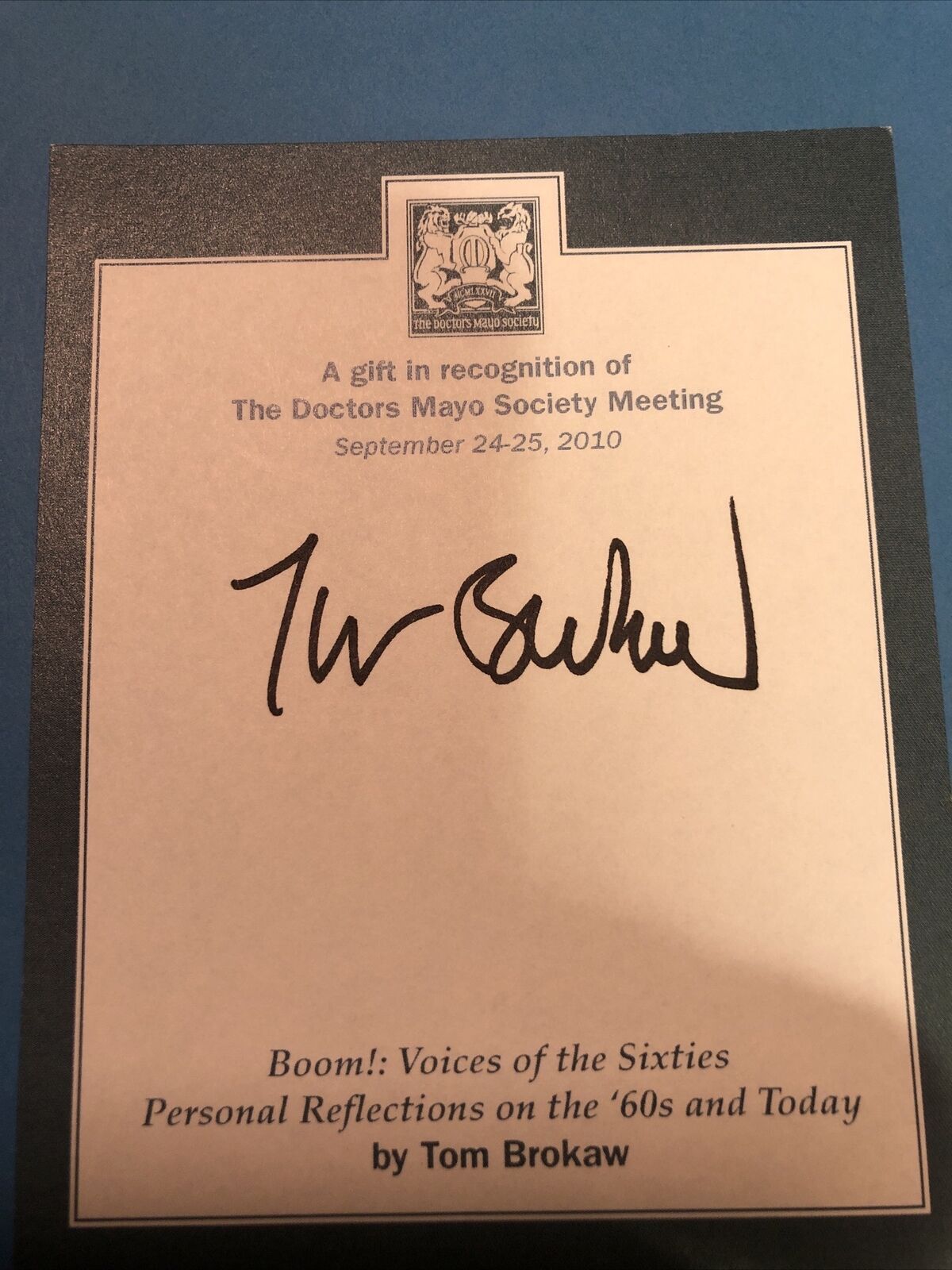 TOM BROKAW BOOM VOICES OF THE SIXTIES 2007 FIRST EDITION SIGNED Hard Cover