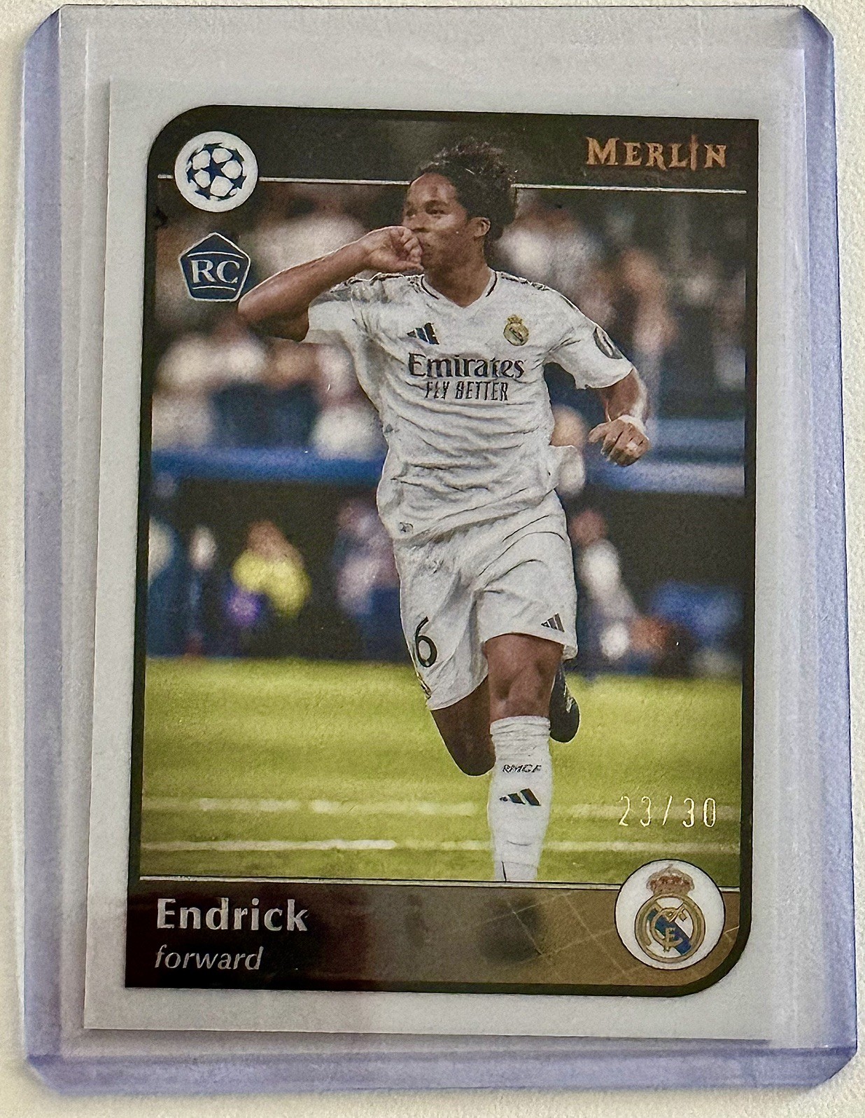 2024/2025 Topps merlin ucc-Endrick rookie Real Madrid white /30 color match