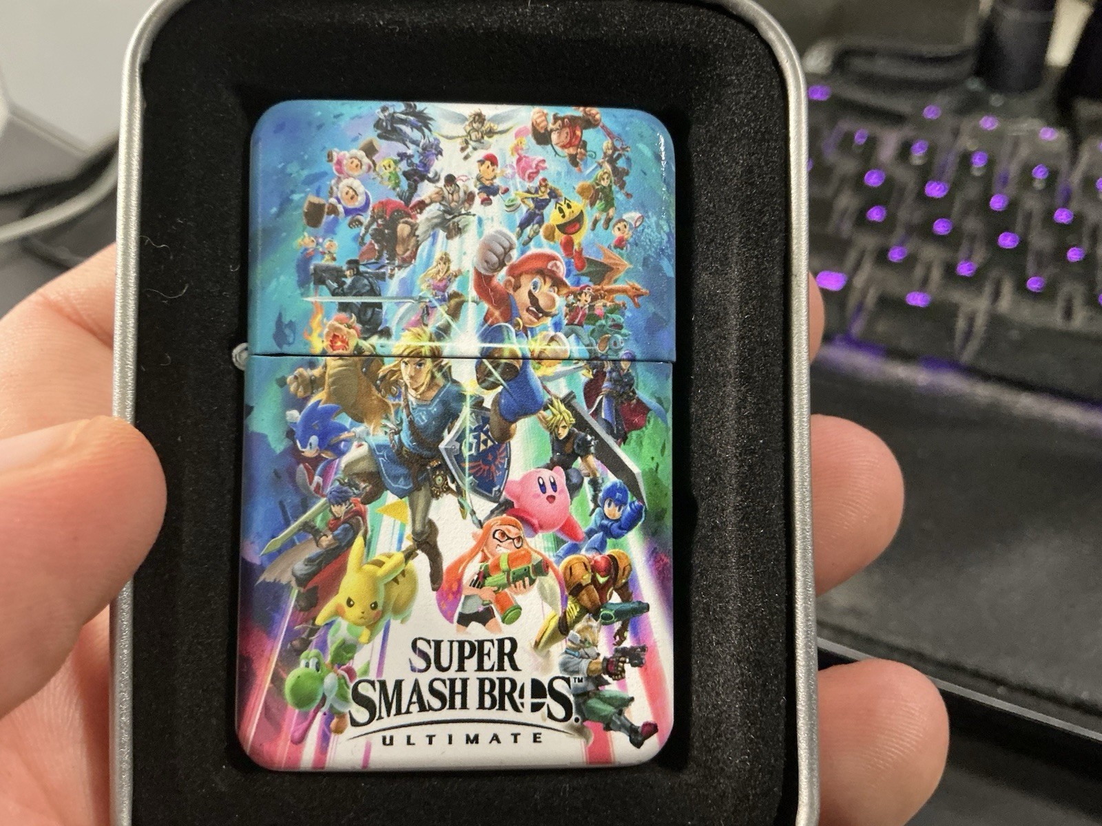 Windproof Flip-Top Lighter Super Smash Bros. Ultimate Mario Link Kirby Pikachu