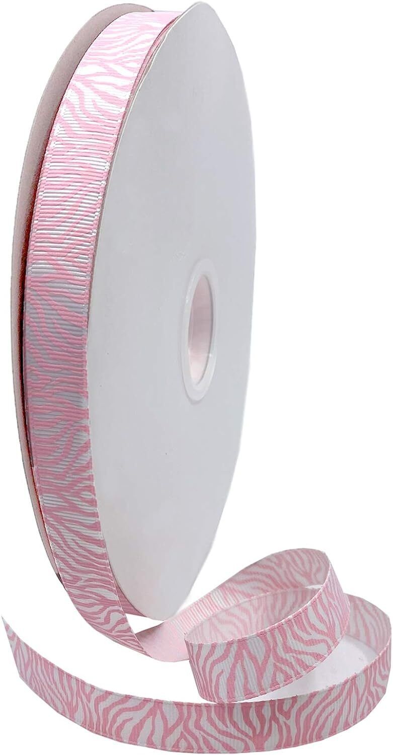 Morex Ribbon Zebra Fest Ribbon, Pink, 5/8 inch by 100 Yards