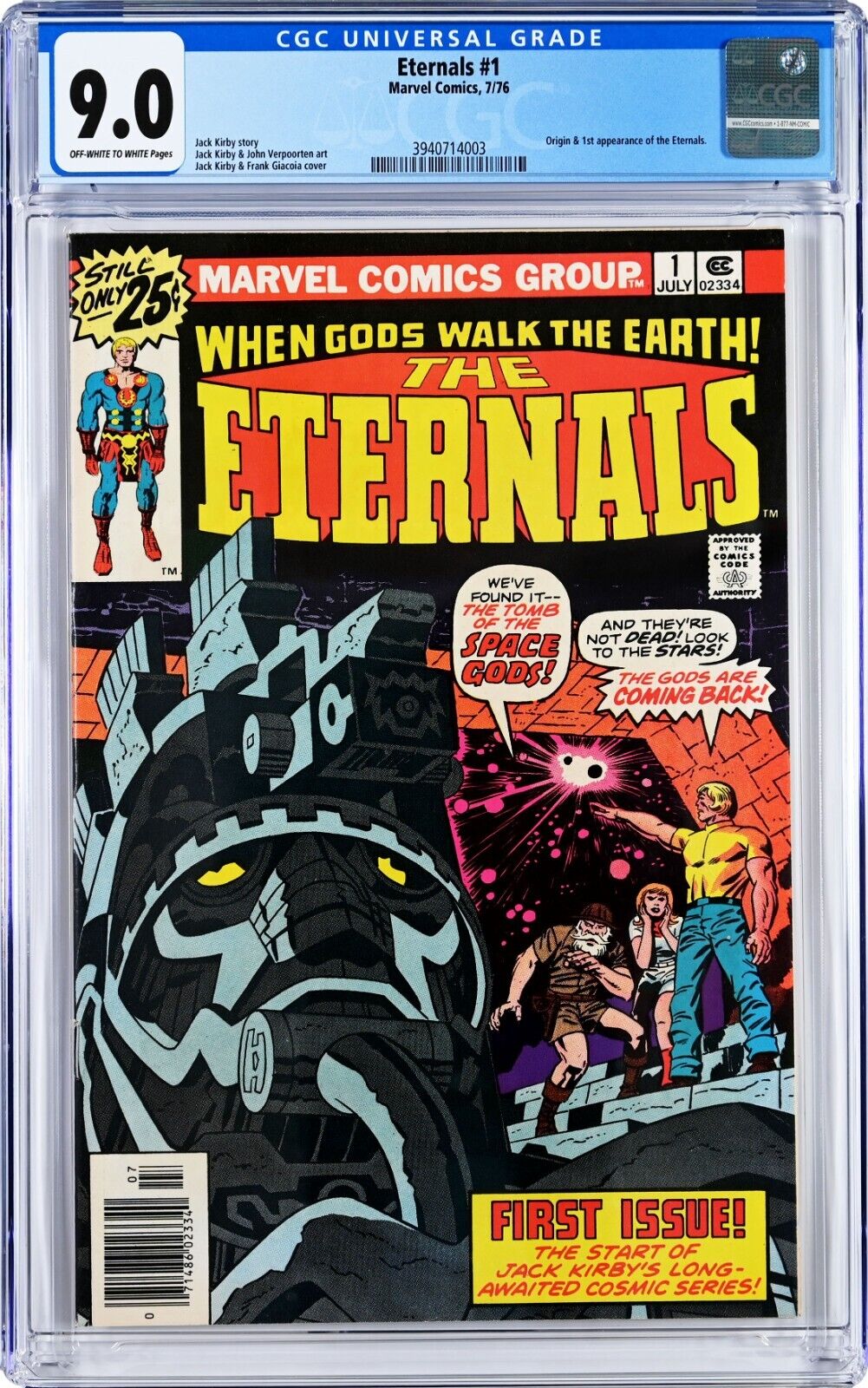 Eternals #1 CGC 9.2 (Jul 1976, Marvel) Jack Kirby Cosmic Series Origin & 1st app