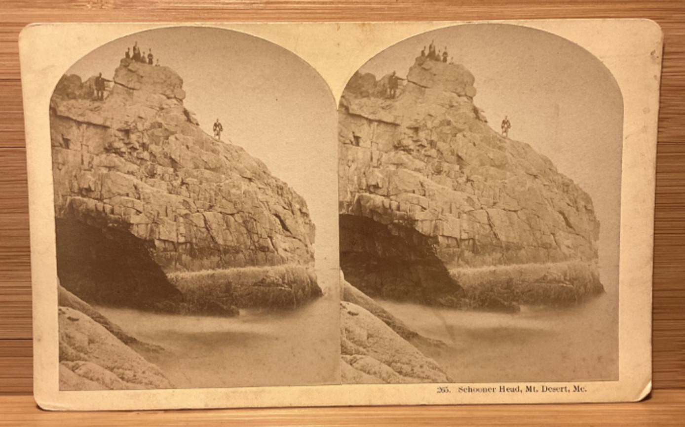 C. 1880s RAREKilburn Stereoview Of Schooner Head, Mt. Deseret / Acadia NP, Maine
