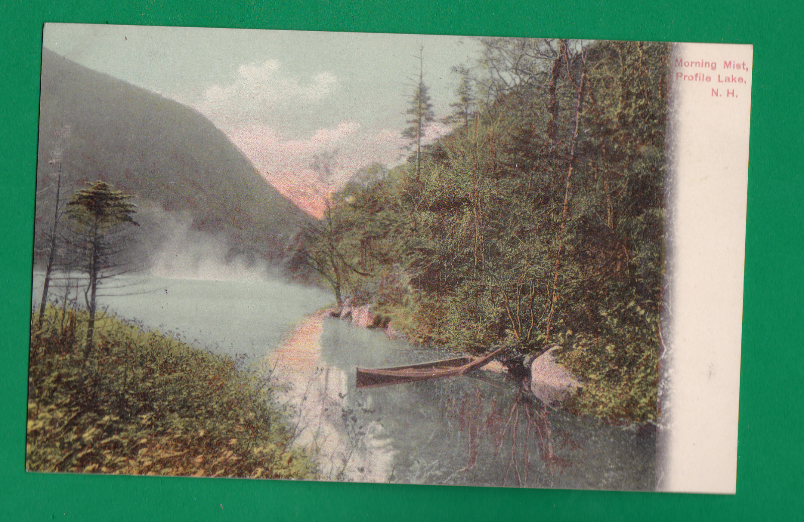 US NEW HAMPSHIRE - MORNING MIST, PROFILE LAKE VINTAGE PC 4395 US NEW HAMPSHIRE - MORNING MIST, PROFILE LAKE VINTAGE PC 4395