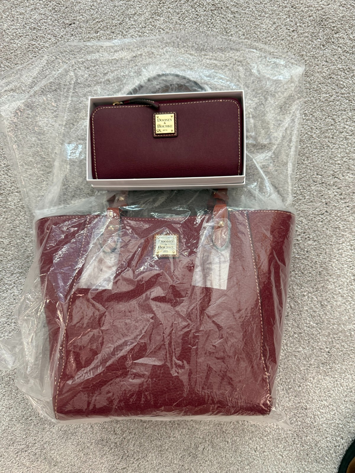 Dooney and Bourke Leather Tote and Matching Wallet NIBag