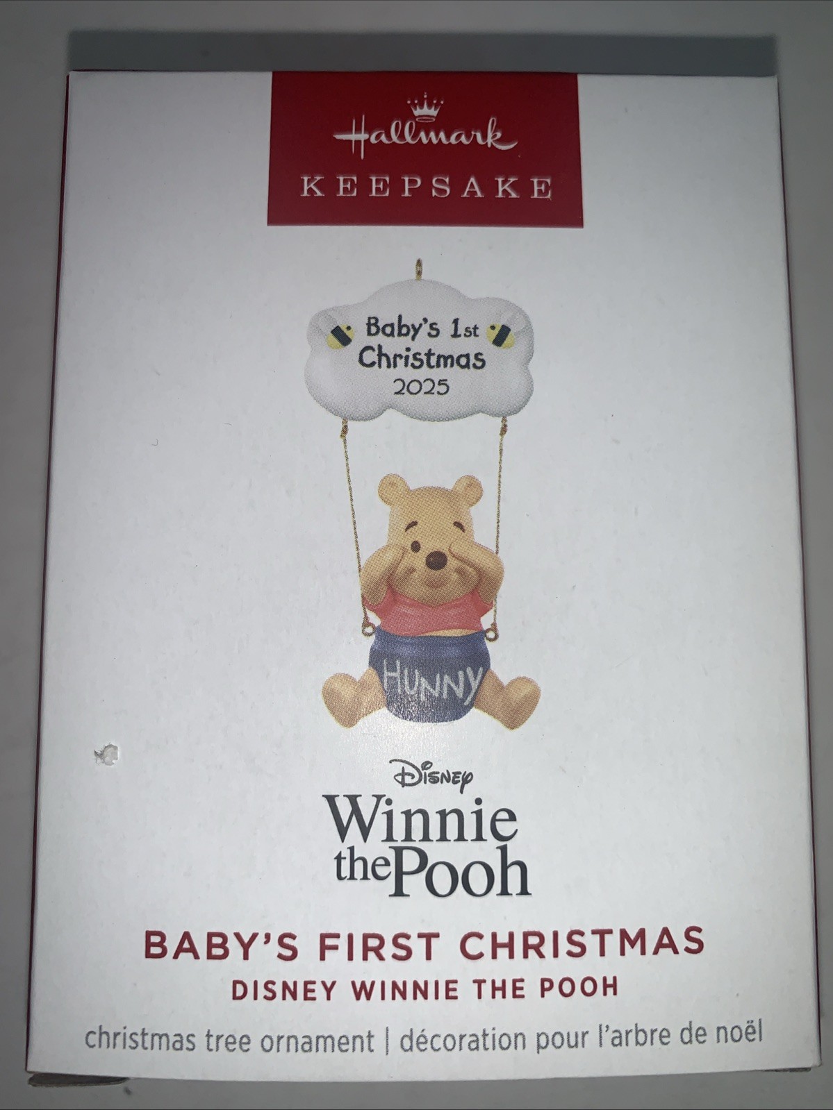 RARE SOLD OUT Hallmark 2025 Winnie The Pooh BABY\'S FIRST CHRISTMAS Ornament NMIB