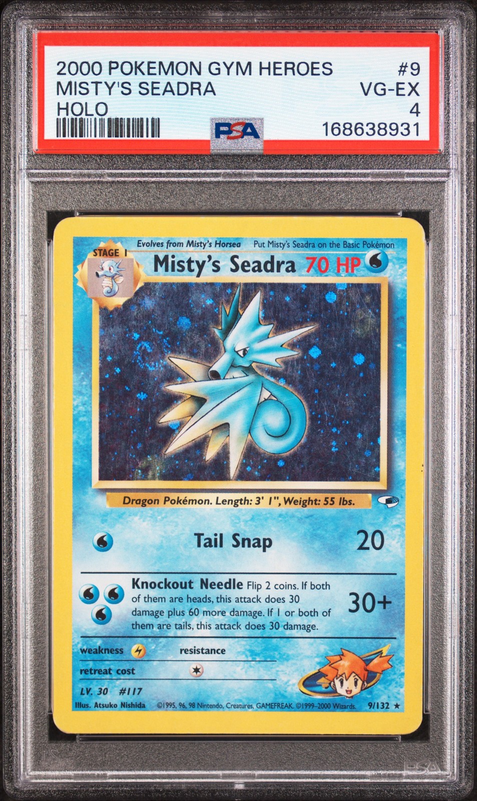 2000 Pokemon Gym Heroes #9 Misty'S Seadra Holo PSA 4