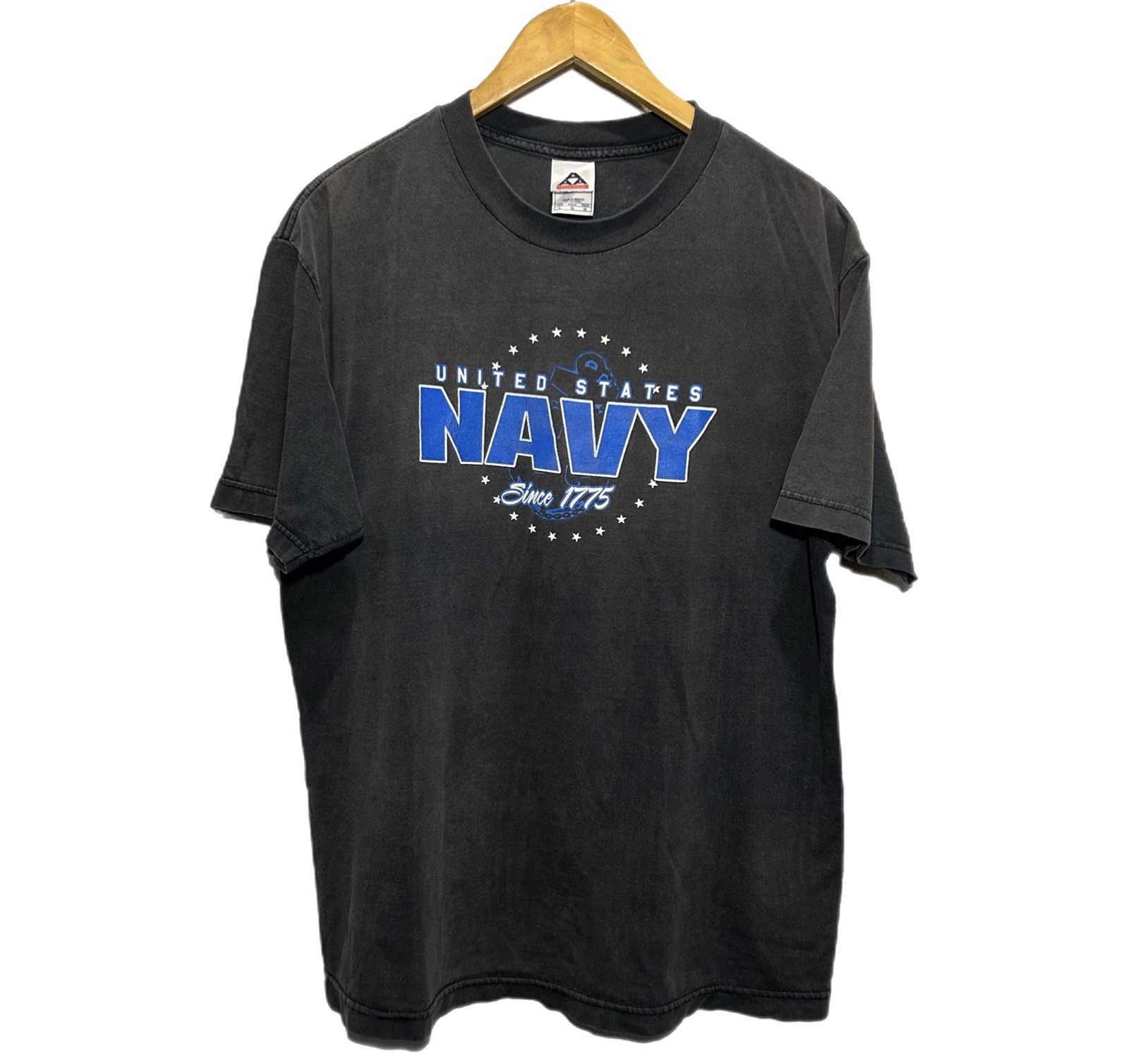 Vtg 90\'s United States Navy Military PT  T-Shirt Large Navy Graphic Made in USA