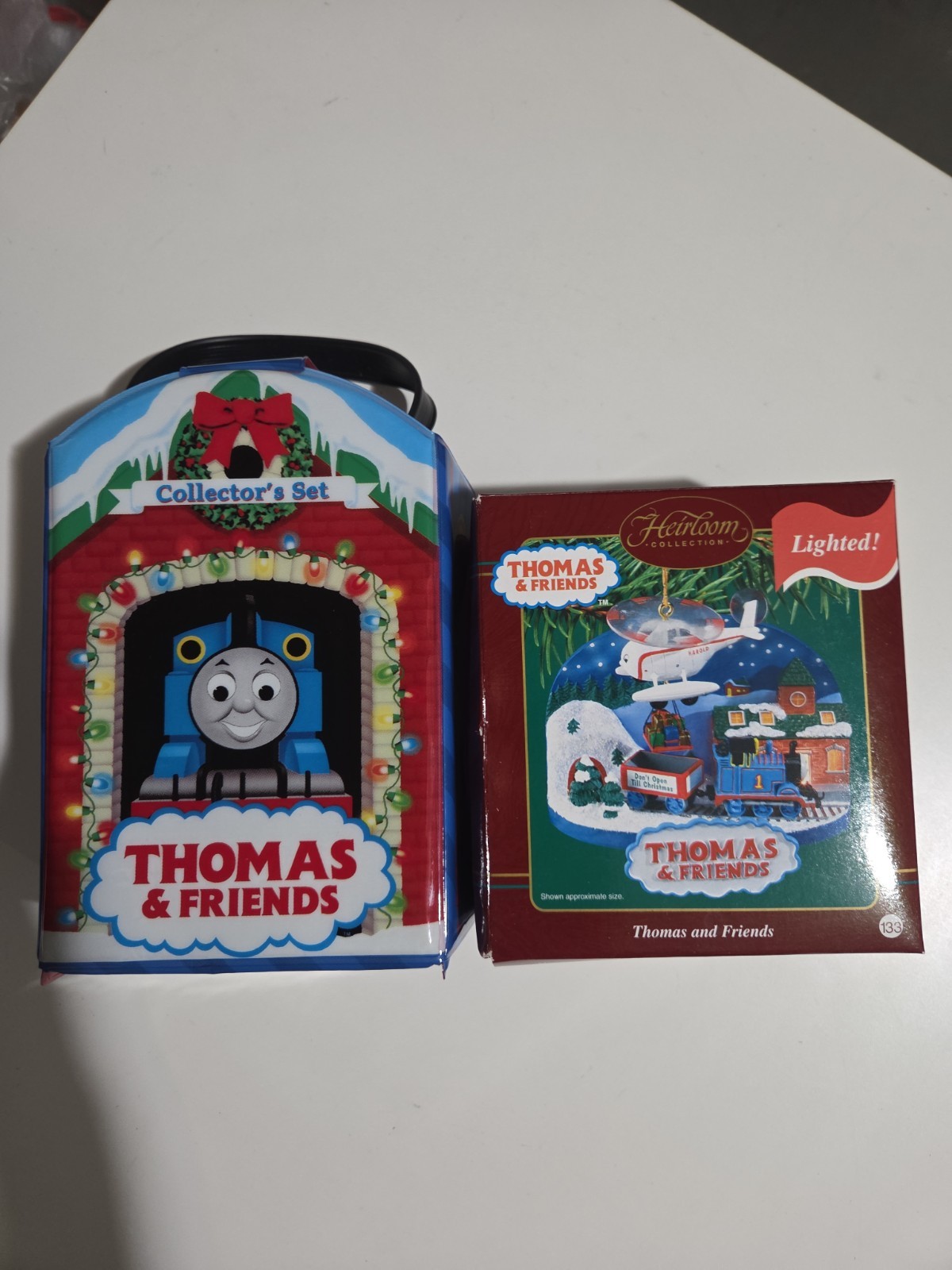 Thomas And Friends Collector Set&Lighted Heirloom Ornament  Vintage Carlton Card