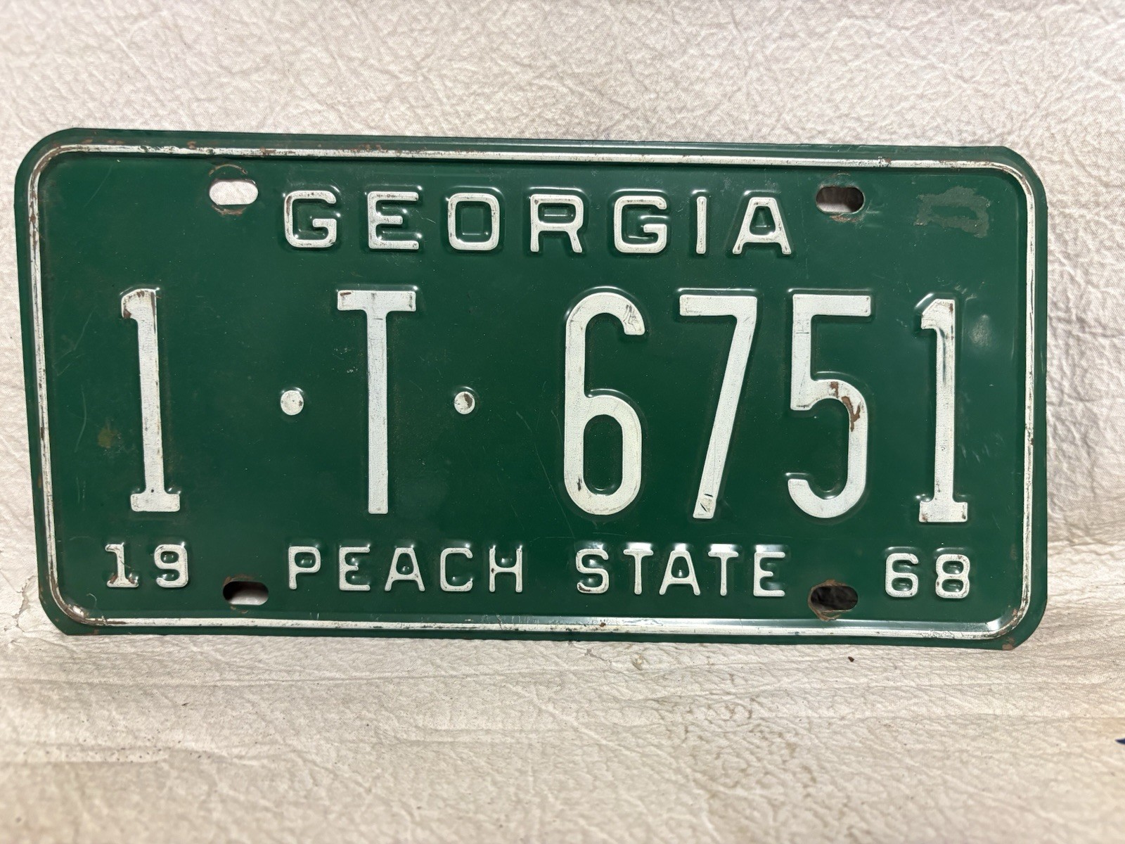 Vintage 1968 Georgia Truck License Plate ~ Fulton County