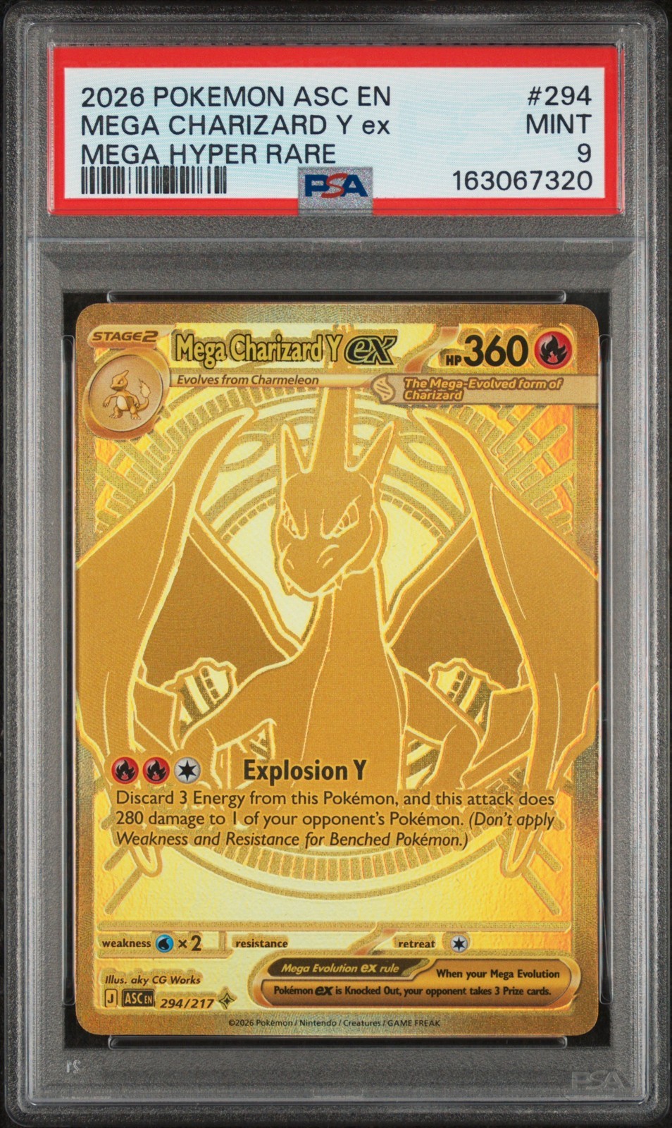 POKEMON ASC EN #294 MEGA CHARIZARD Y ex MEGA HYPER RARE