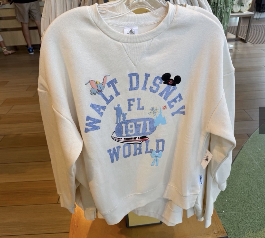 Disney Parks Walt Disney World 1971 Dumbo Mickey Monorail Sweatshirt New Size M